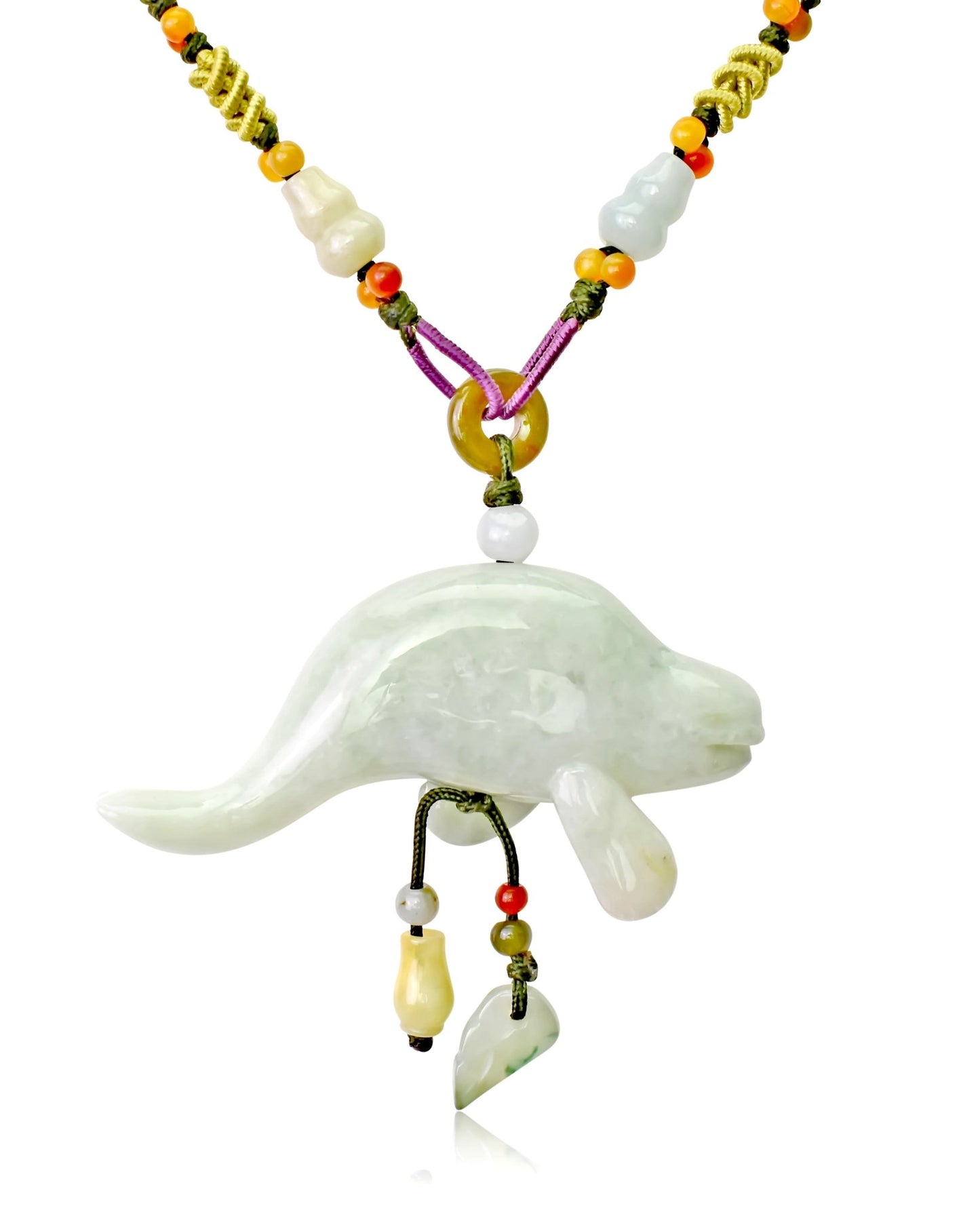 Nephrite Jade Necklace for Men with Sea Lion Pendant Birthday Gift or Father's Day Gift
