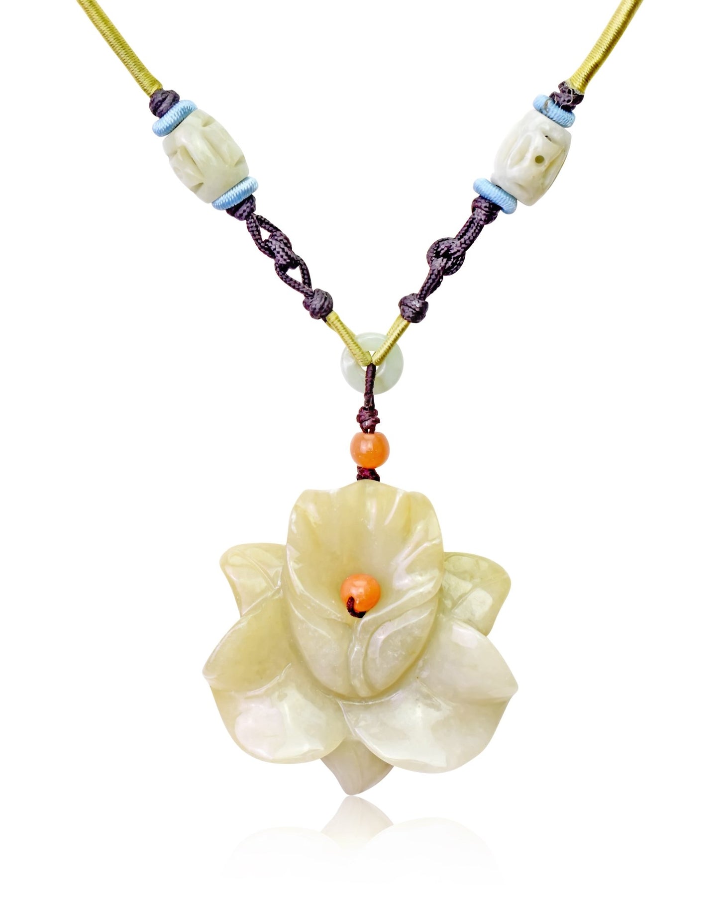 Orchid flower necklace Graceful jade flower pendant for an elegant and sentimental touch