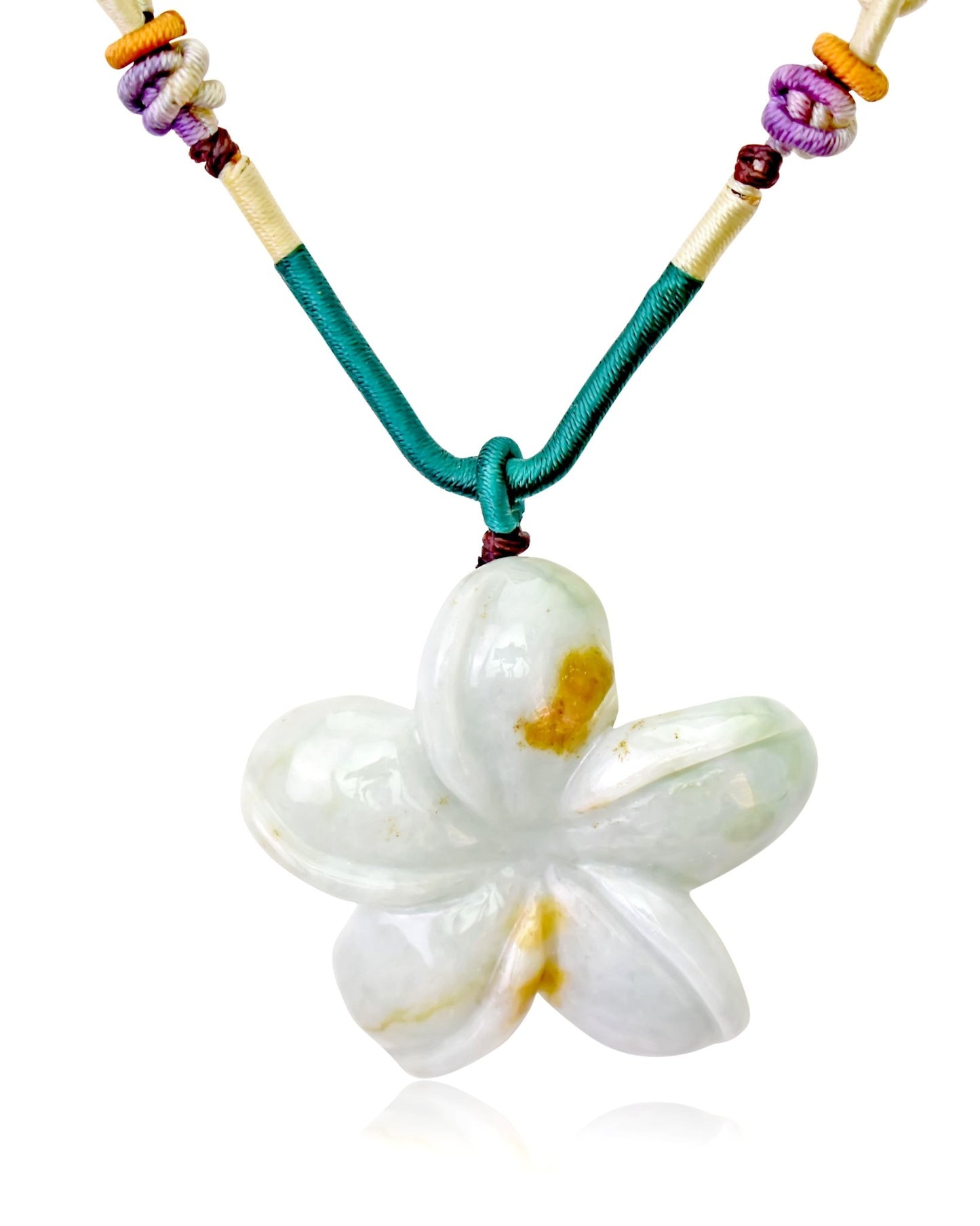 Plumeria flower handcrafted floral Hawaiian necklace for women bringing good luck and serenity