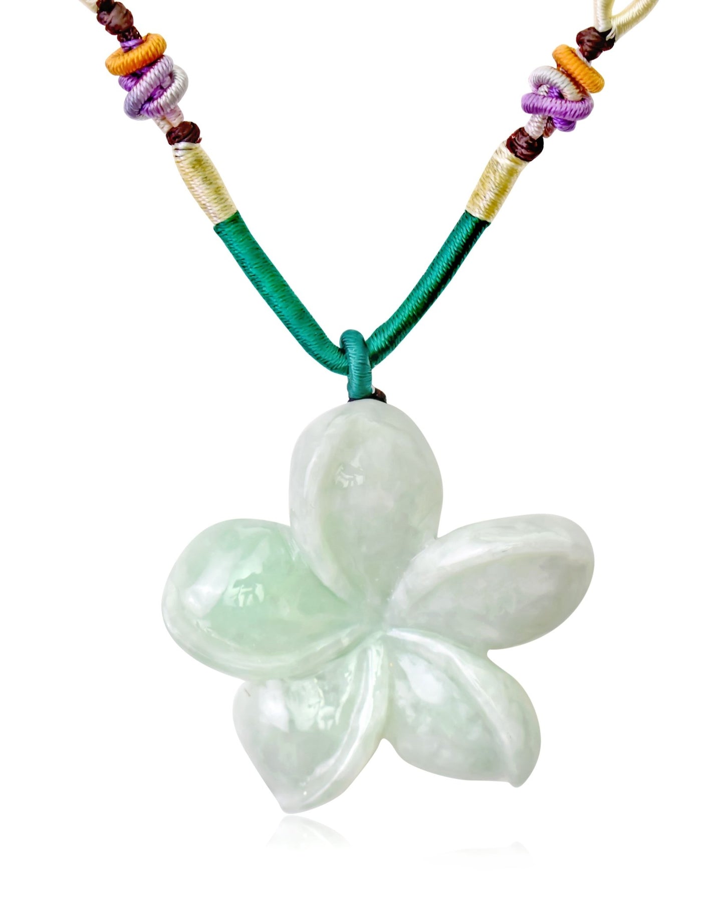 Plumeria flower necklace a handcrafted jade jewelry celebrating long life, love, and tranquility for her