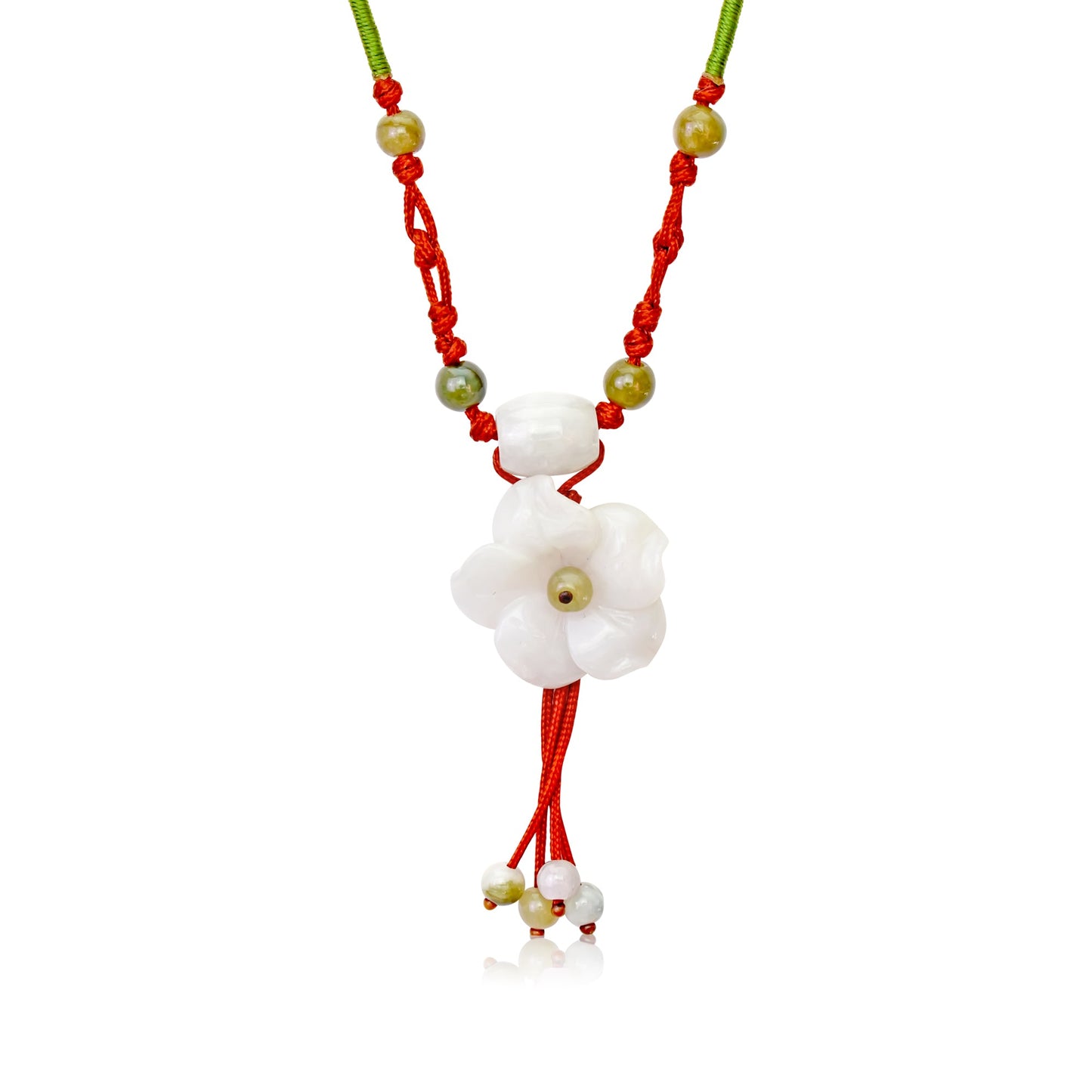 Rocky Mountain Columbine Flowers Carved Stone Pendant for Women Pendant Necklace with Stone