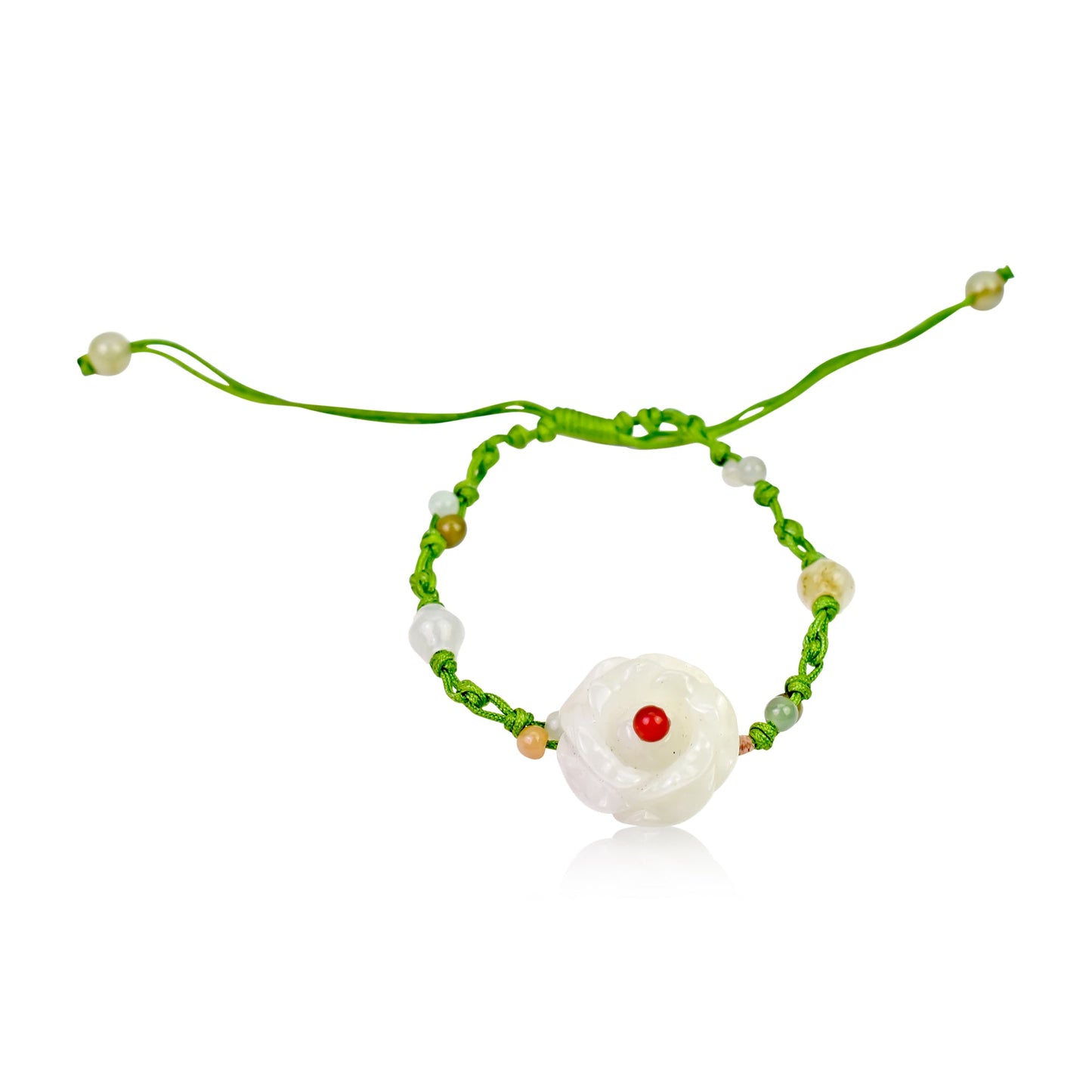 Rose jade bracelets for her for women featuring classic jade stone bracelet details