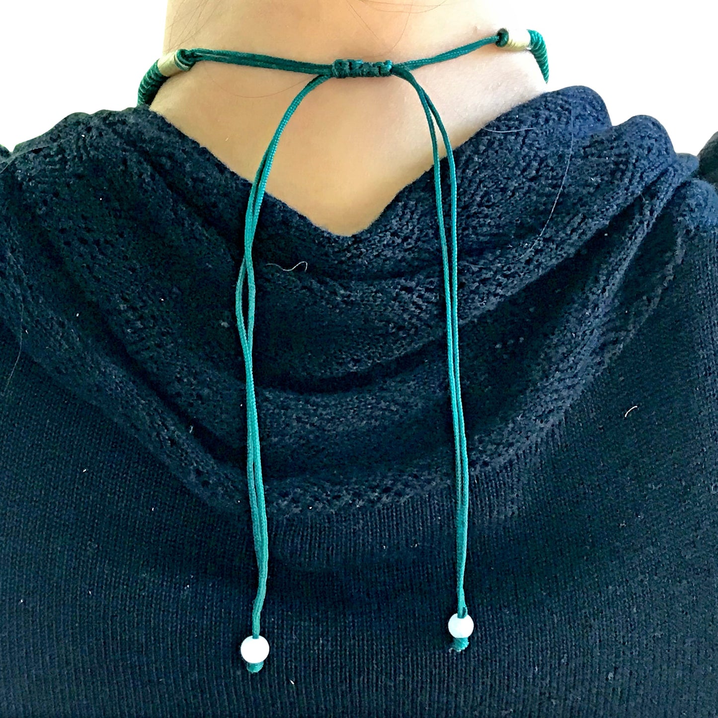 Rose pendant necklace adjustable cord