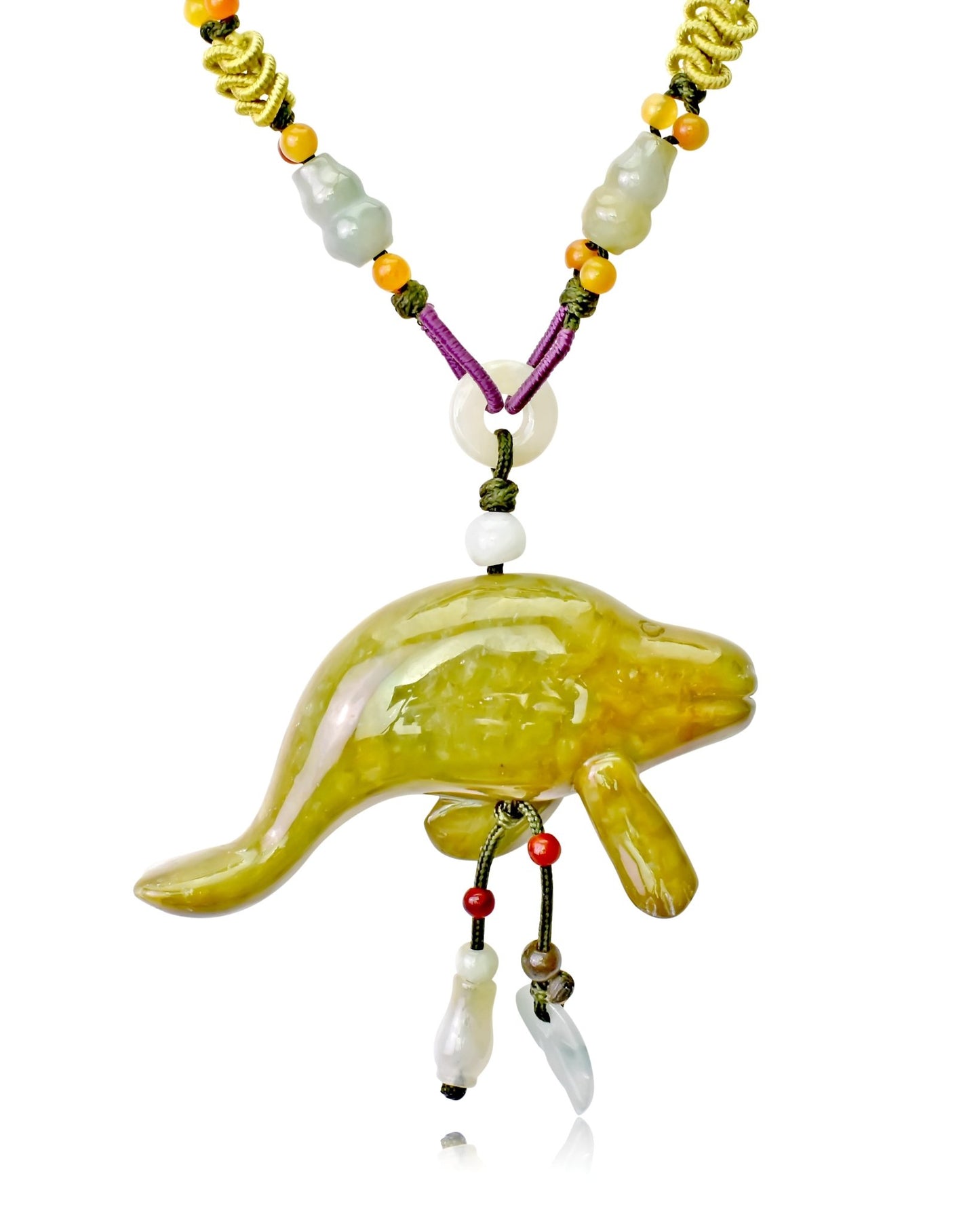 Sea Lion Pendant Nephrite Jade Necklace for Men Handcrafted Mens Jewelry Gift for Father’s Day