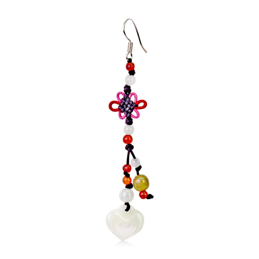 Heart Dangle Earrings for Her Heart Charm Earrings Gift for Valentine's Day or Anniversary Gift