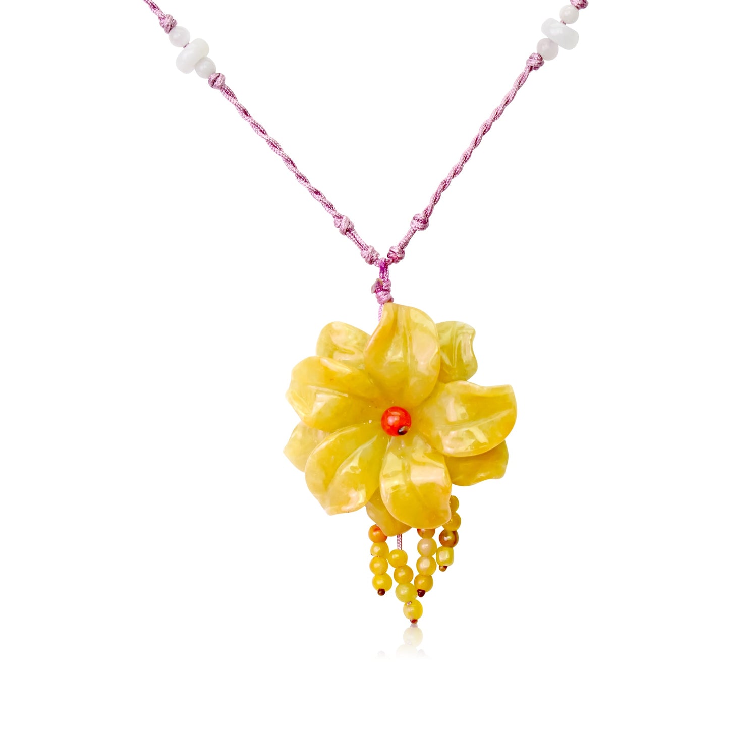 Valentine’s Day Charm Necklace for Women a Handmade Jade Jewelry with Colorful Sea Anemones