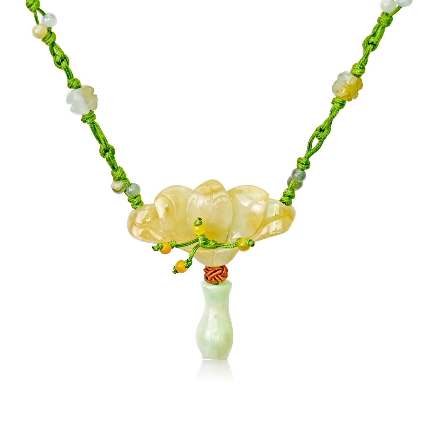 Valentine’s Day Gift for Her a Jade Necklace with Peacock Flower in Designer Style A meaningful romantic gift