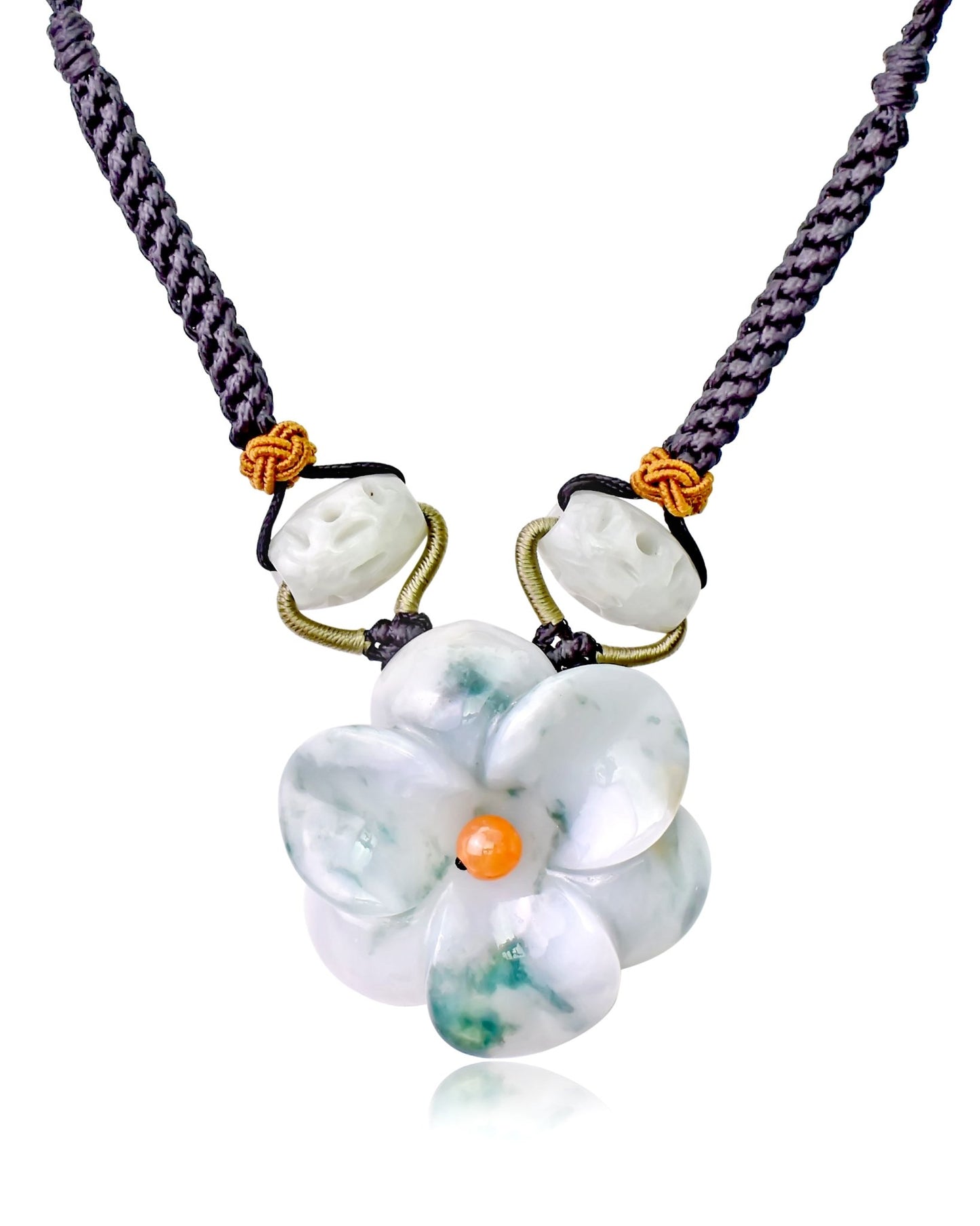 White flower amaryllis elegant unique jewelry necklace gift for friends full of brightness and protection