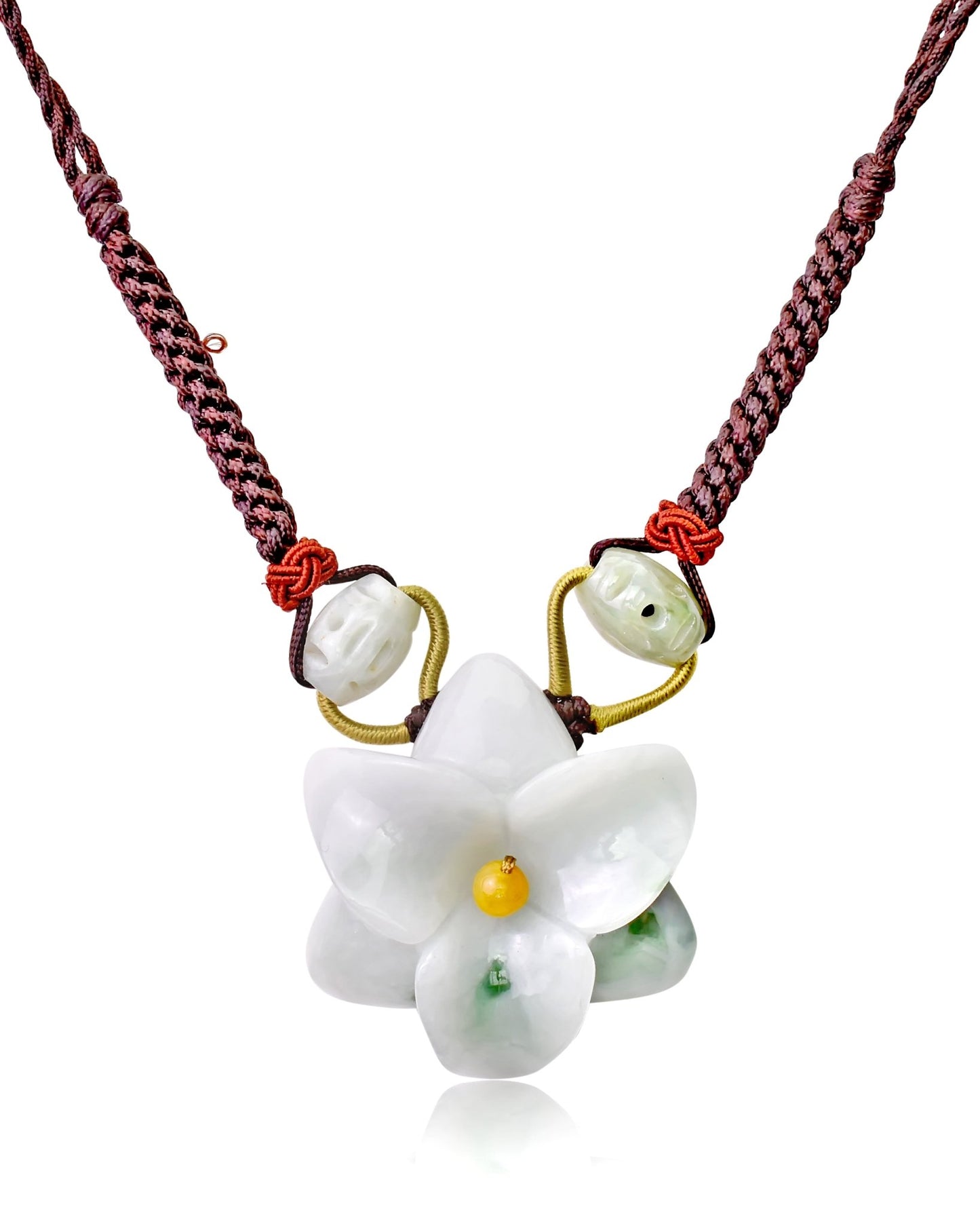 White flower amaryllis unique jewelry necklace a handcrafted jewelry that symbolizes inner peace and harmony