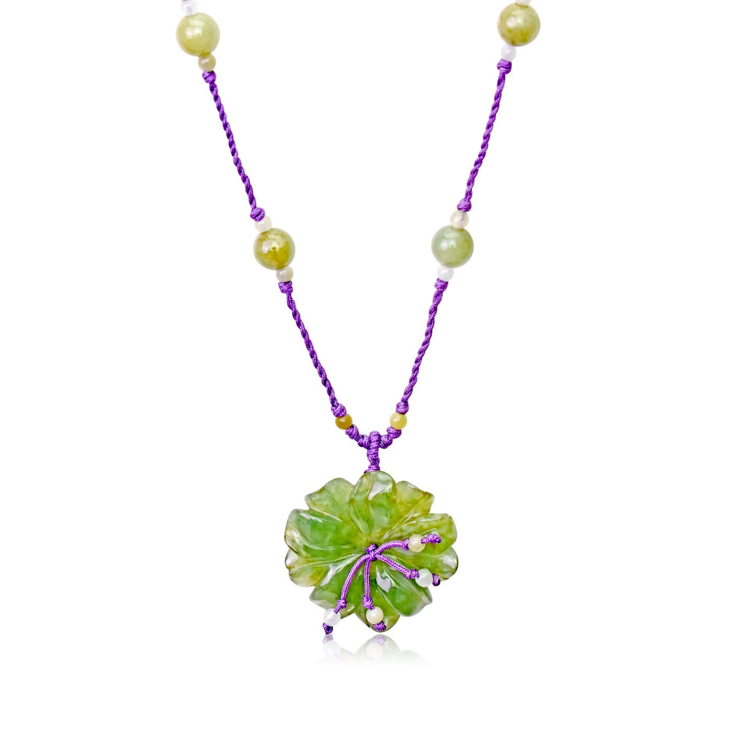 Women Handmade Green Anemone Capturing Romantic Intentions and Jade's Symbolism of Protection and Love