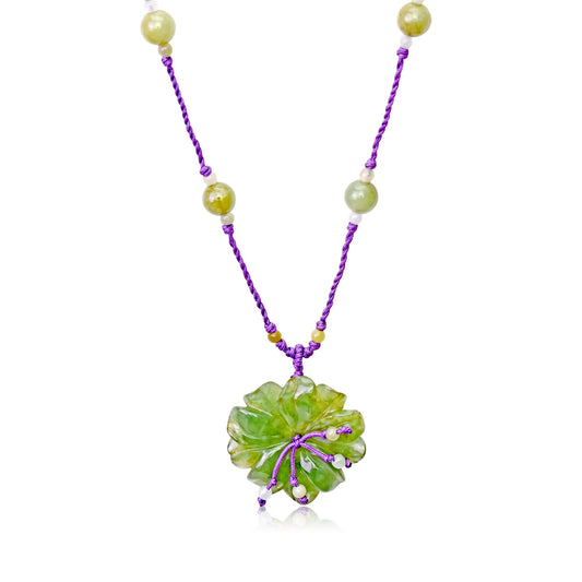 Women Handmade Green Anemone Capturing Romantic Intentions and Jade's Symbolism of Protection and Love