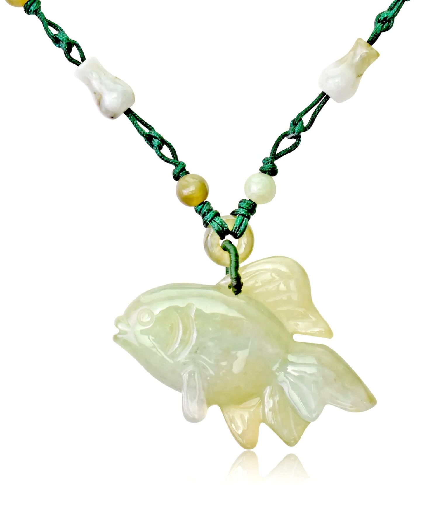 Accessorize in Style with a Hand Carved Crown Tail Fish Jade PendantNecklacesSerenity Jade