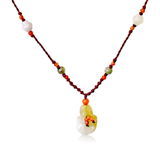 Little White Bell Flower a Dainty Flower Necklace for Her White Jade Pendant Mystical Power for Birthday Gift