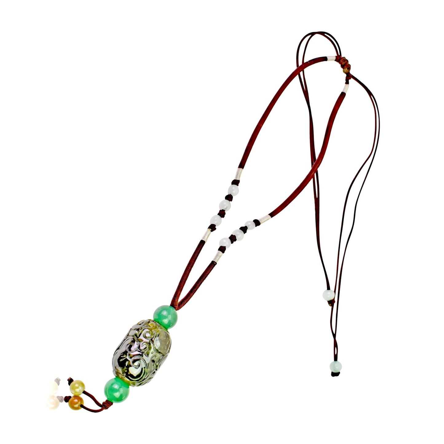 Add Opulence to Your Wardrobe with the Embroidery Jade Pendant NecklaceNecklacesSerenity Jade