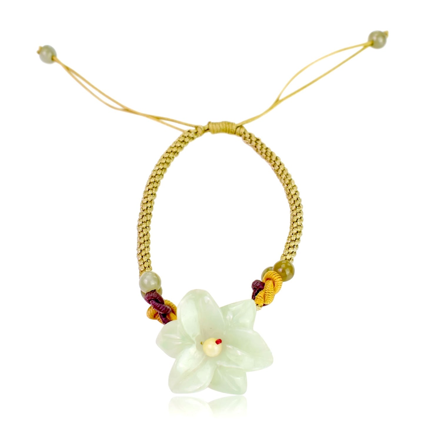 Blaze with Beauty: The Fiery Stargazer Lily Jade BraceletBraceletsSerenity Jade