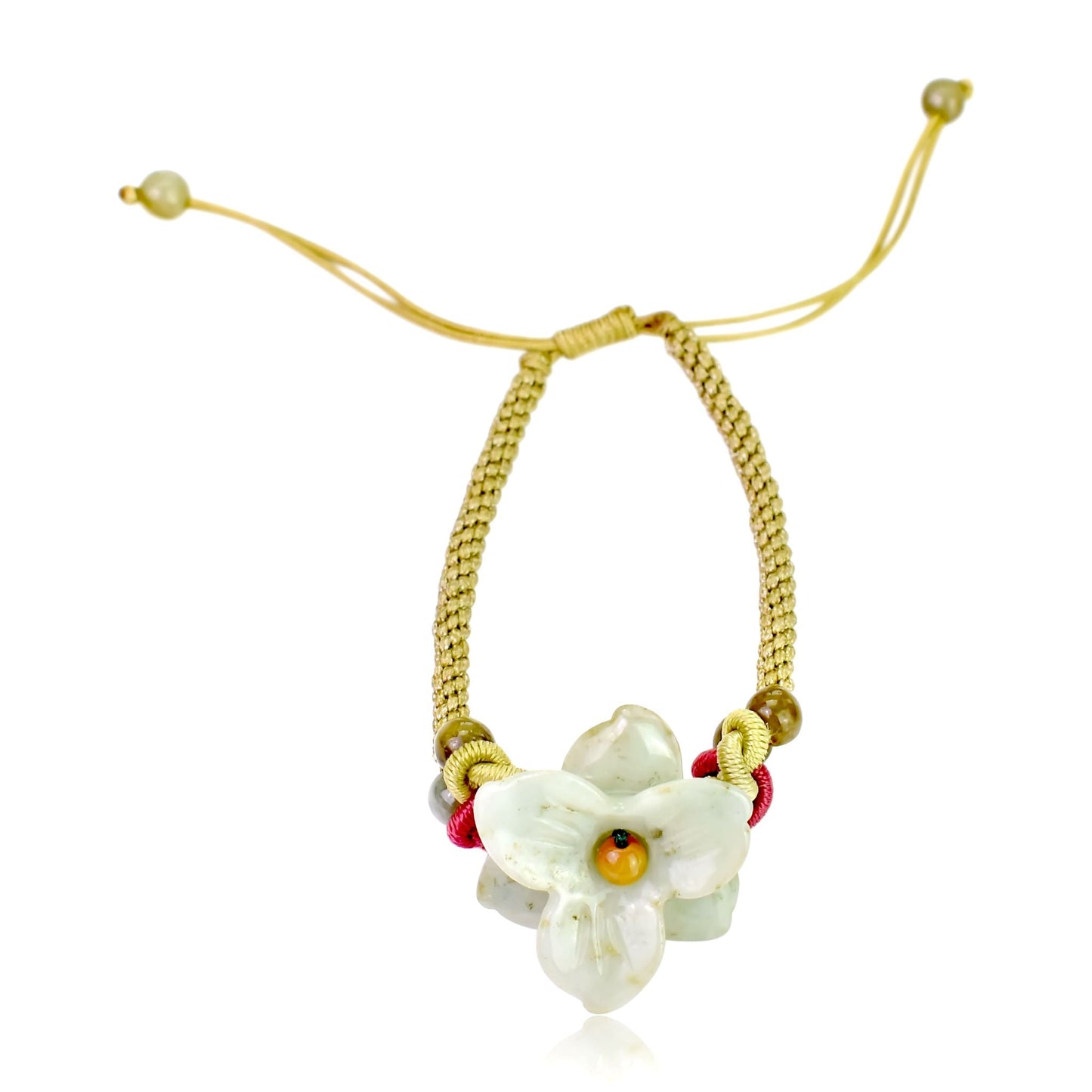 Blaze with Beauty: The Fiery Stargazer Lily Jade BraceletBraceletsSerenity Jade
