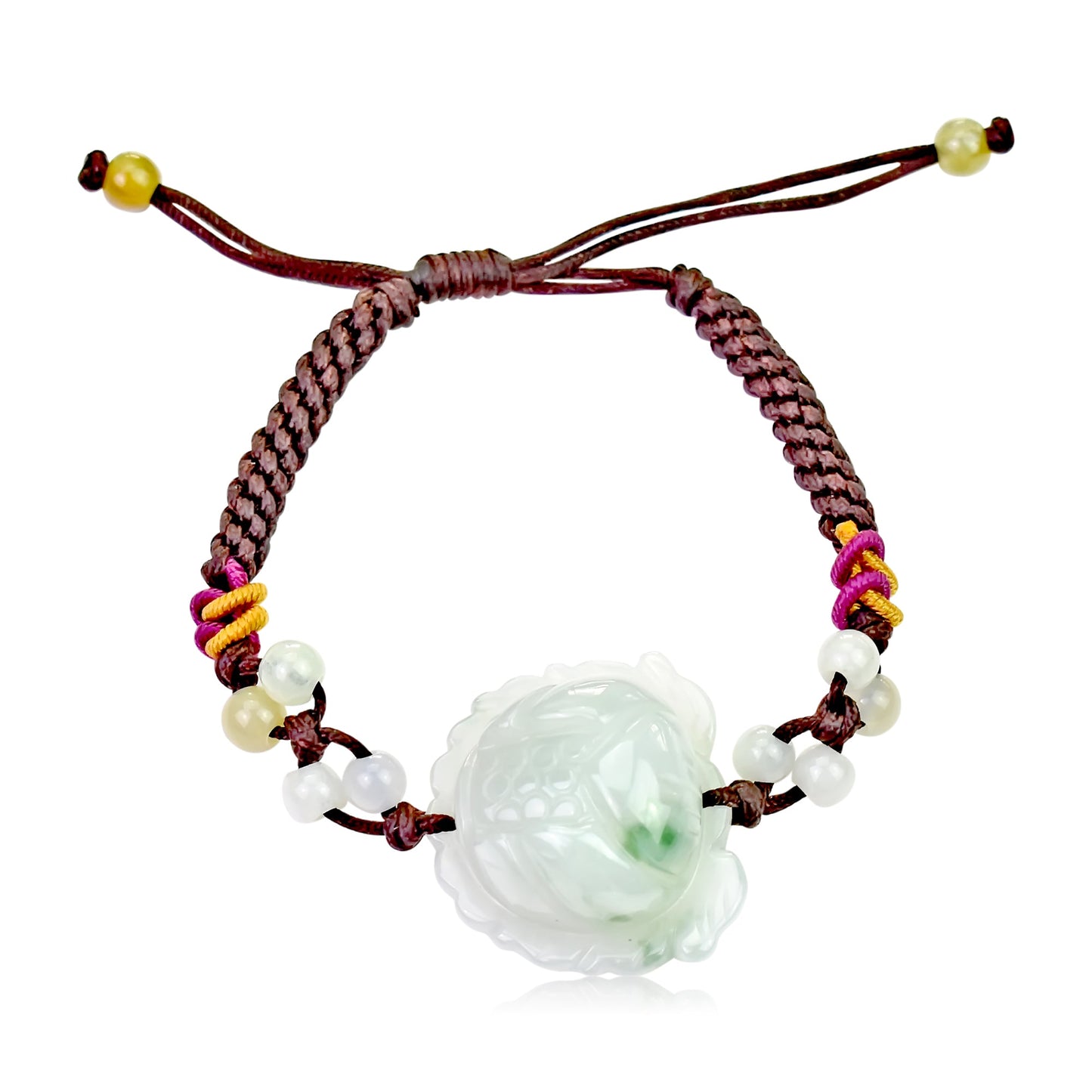 Bracelet with Flower Charm Lotus Bracelet Handmade Jewelry for Mom Birthday Gift Handmade Bracelet for HerBraceletsSerenity Jade