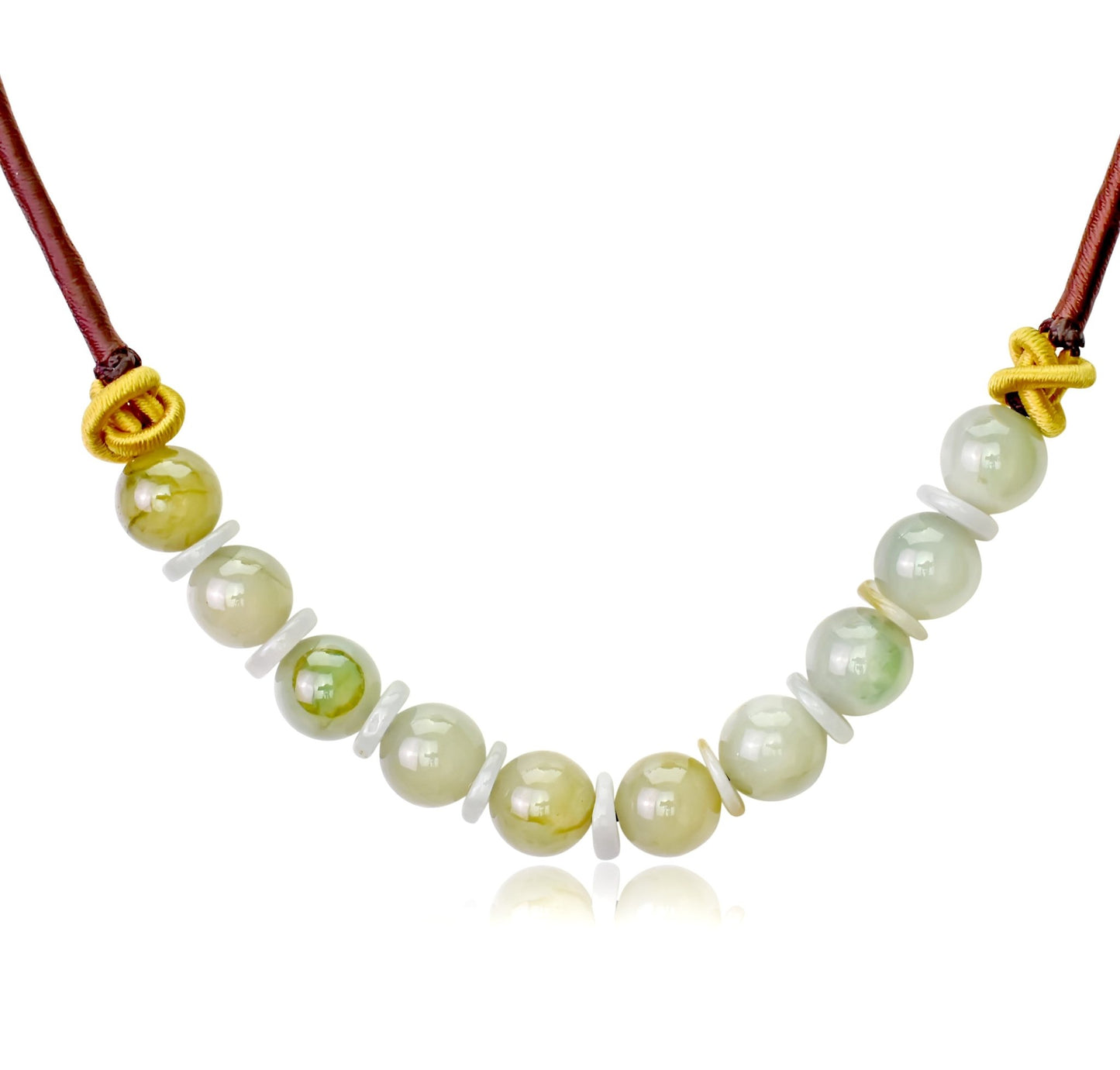 Celebrate Nature's Beauty with the PI Symbol Jade Beads NecklaceNecklacesSerenity Jade