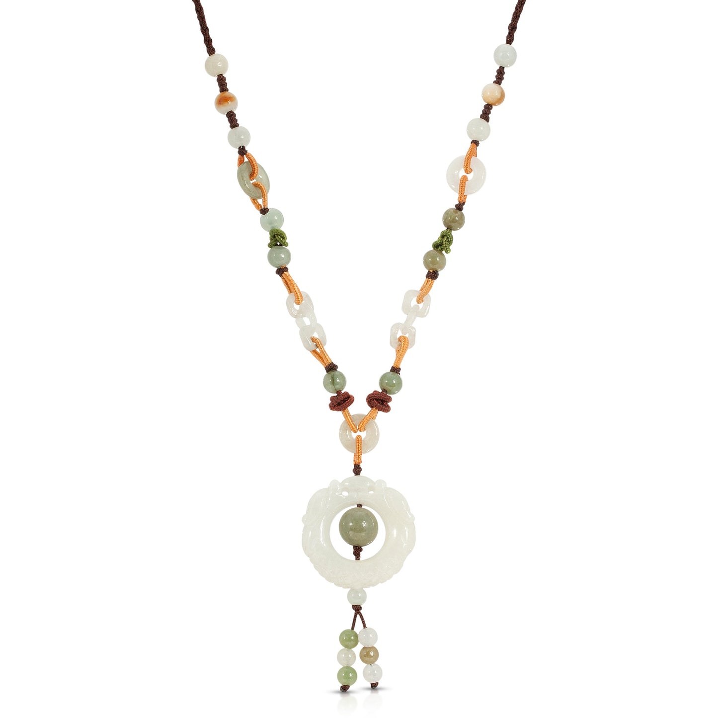 Channel the Power of the Dragon with the Dragon in Circular Form Jade Pendant NecklaceNecklacesSerenity Jade