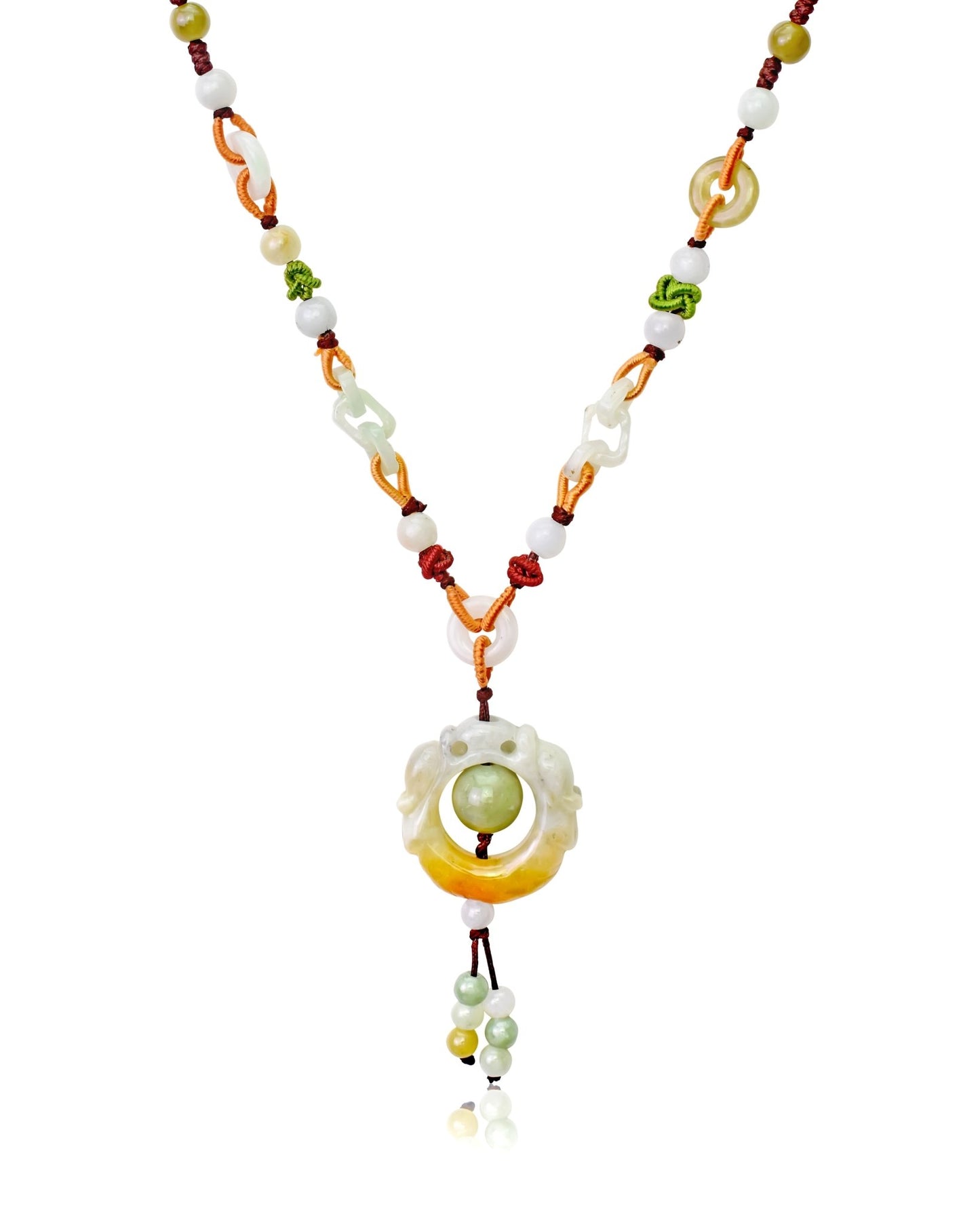 Channel the Power of the Dragon with the Dragon in Circular Form Jade Pendant NecklaceNecklacesSerenity Jade