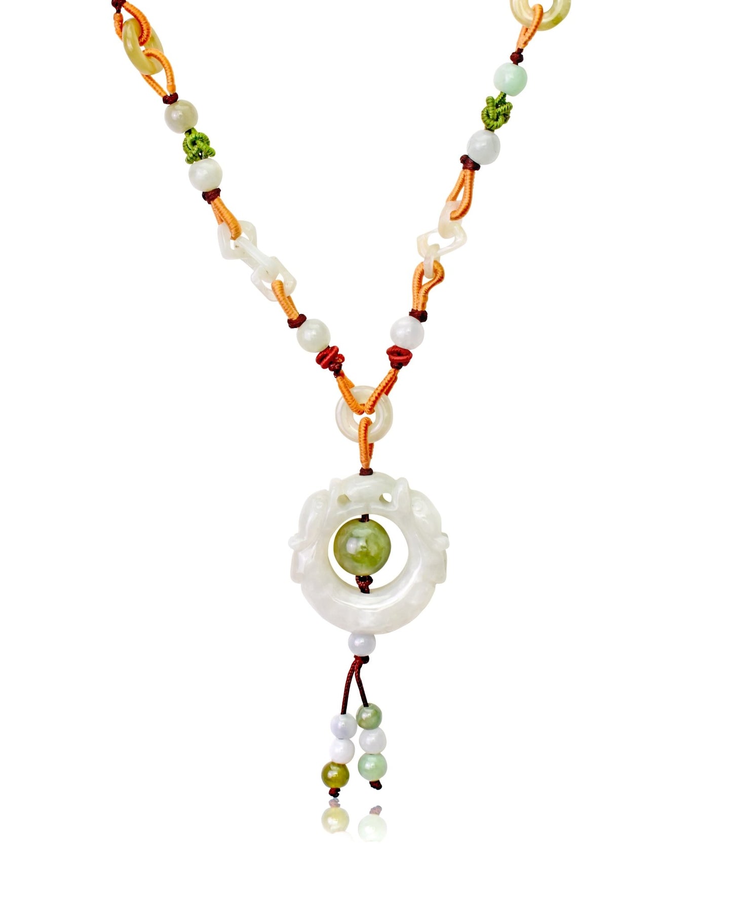 Channel the Power of the Dragon with the Dragon in Circular Form Jade Pendant NecklaceNecklacesSerenity Jade