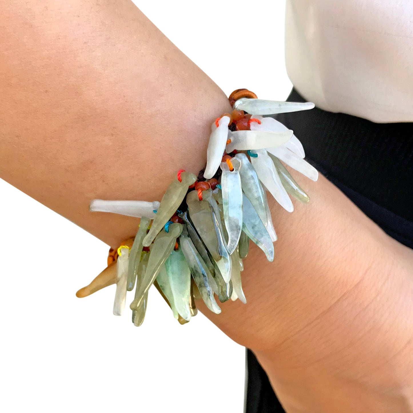 Colorful 100 Chilis Jade Bracelet for Personal Protection and Fashionable StyleBraceletsSerenity Jade