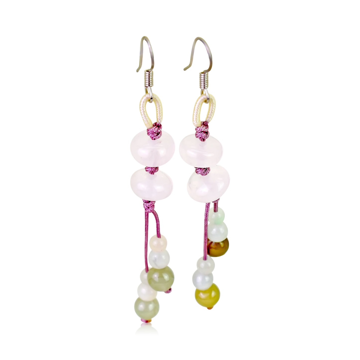 Elevate Your Look with Our Decorative Spherical Rose Quartz EarringsEarringsSerenity Jade