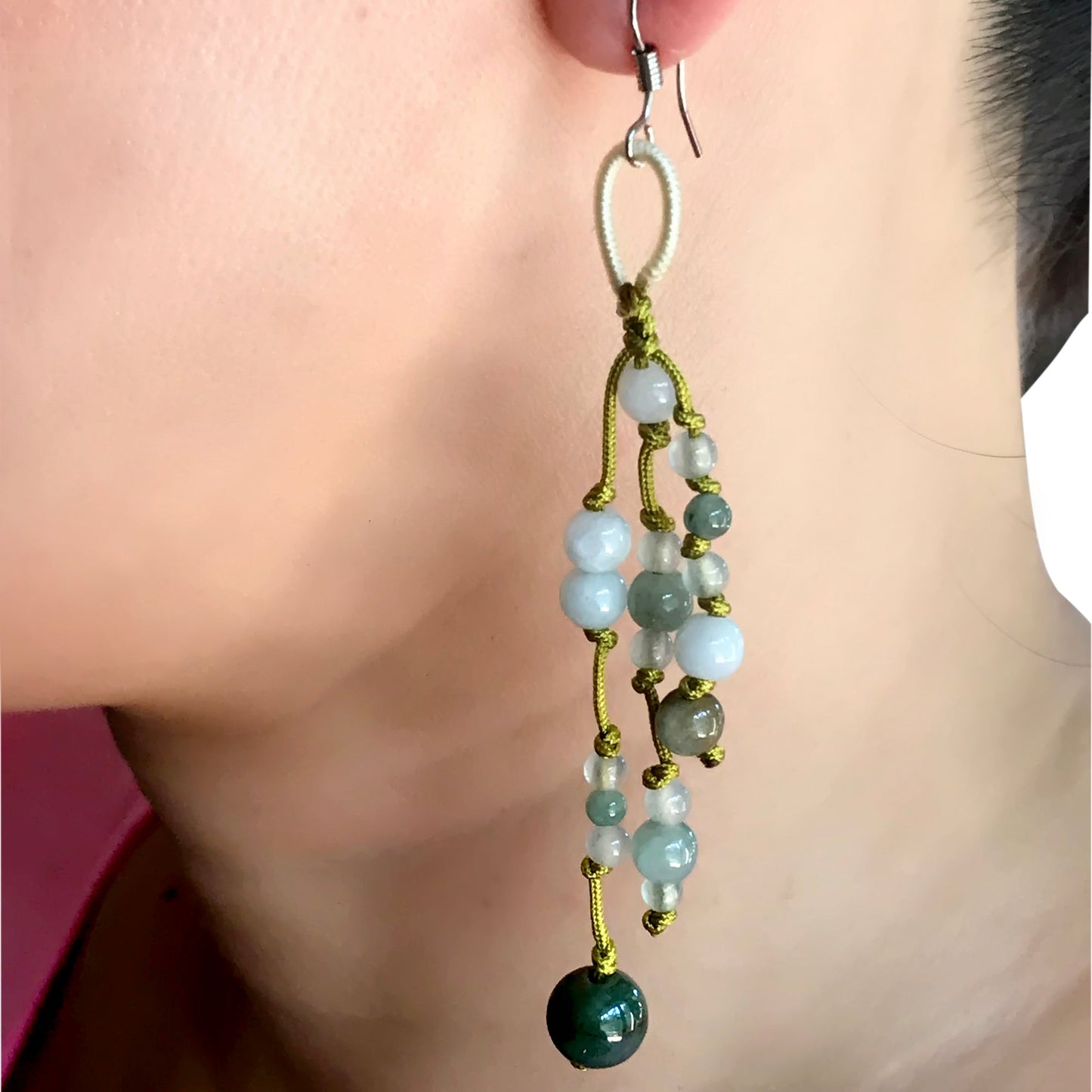 Elevate Your Look with Triple Dangling Beads Jade EarringsEarringsSerenity Jade