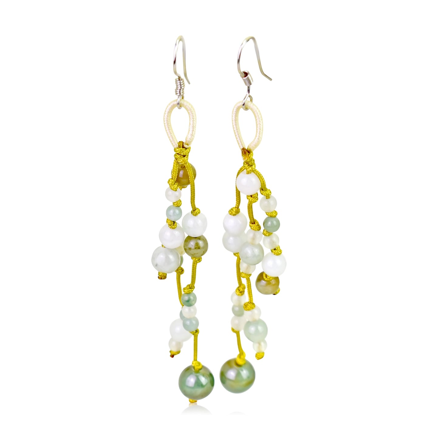 Elevate Your Look with Triple Dangling Beads Jade EarringsEarringsSerenity Jade