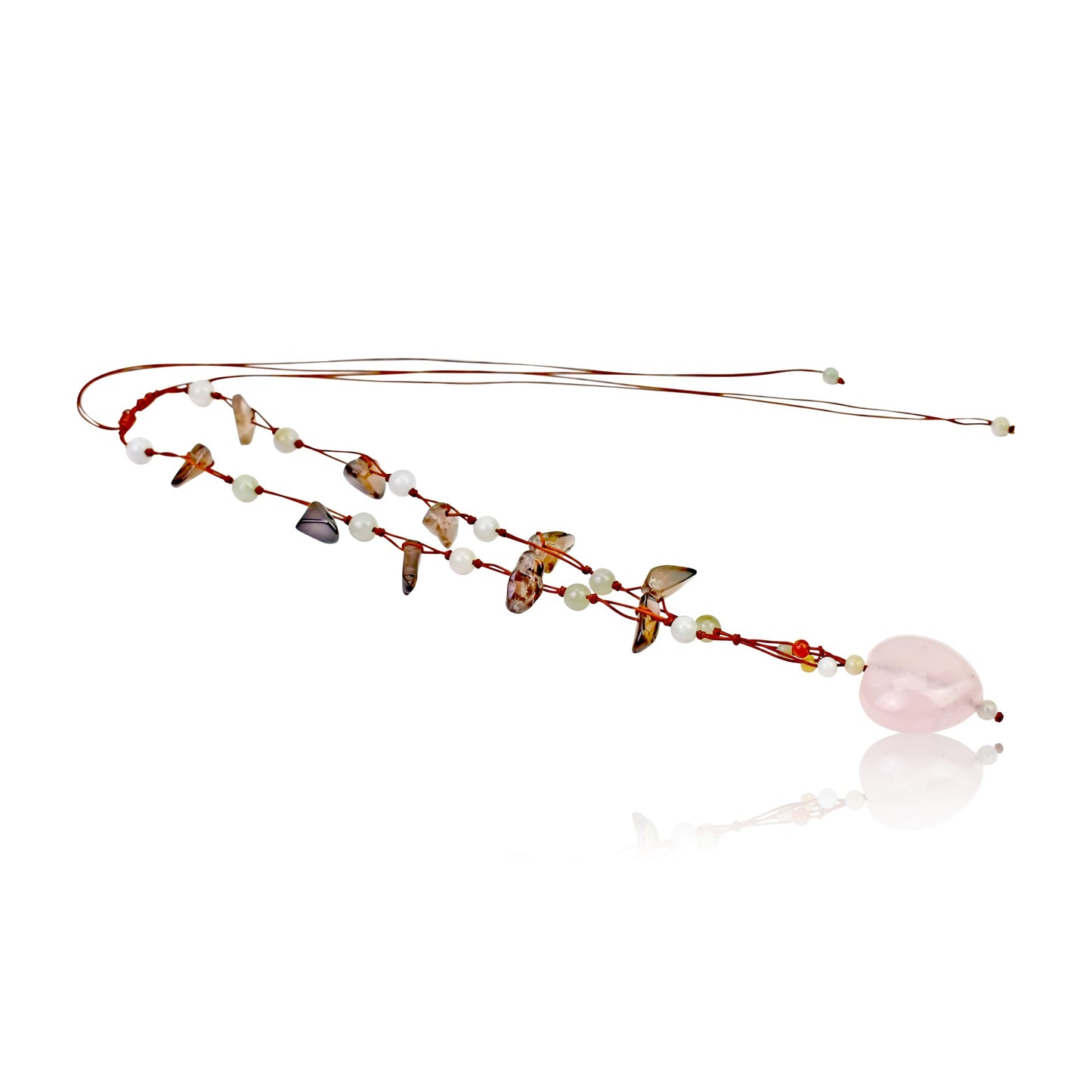 Embrace Love and Elegance with the Rose Quartz Heart Gemstone NecklaceNecklacesSerenity Jade