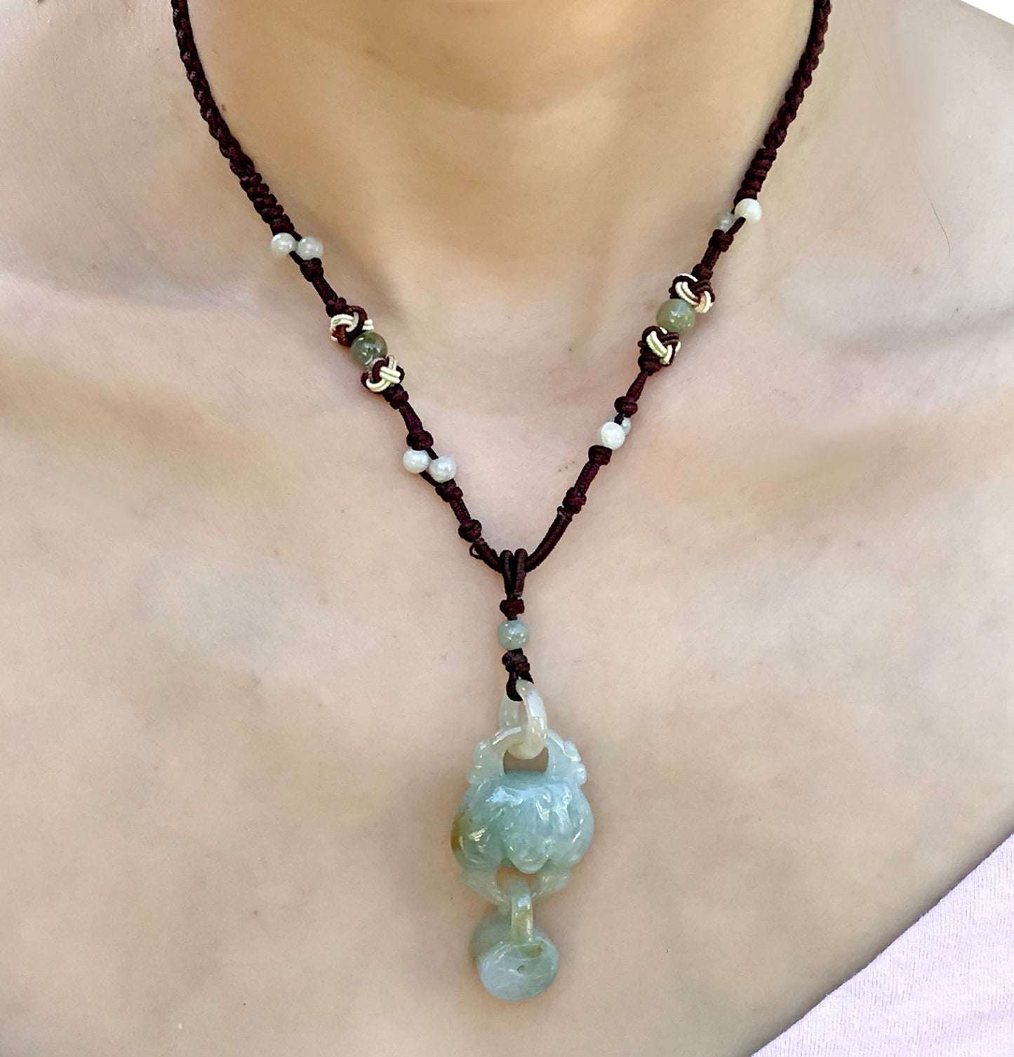 Embrace Luck & Prosperity with the Handmade Bat Jade Pendant NecklaceNecklacesSerenity Jade