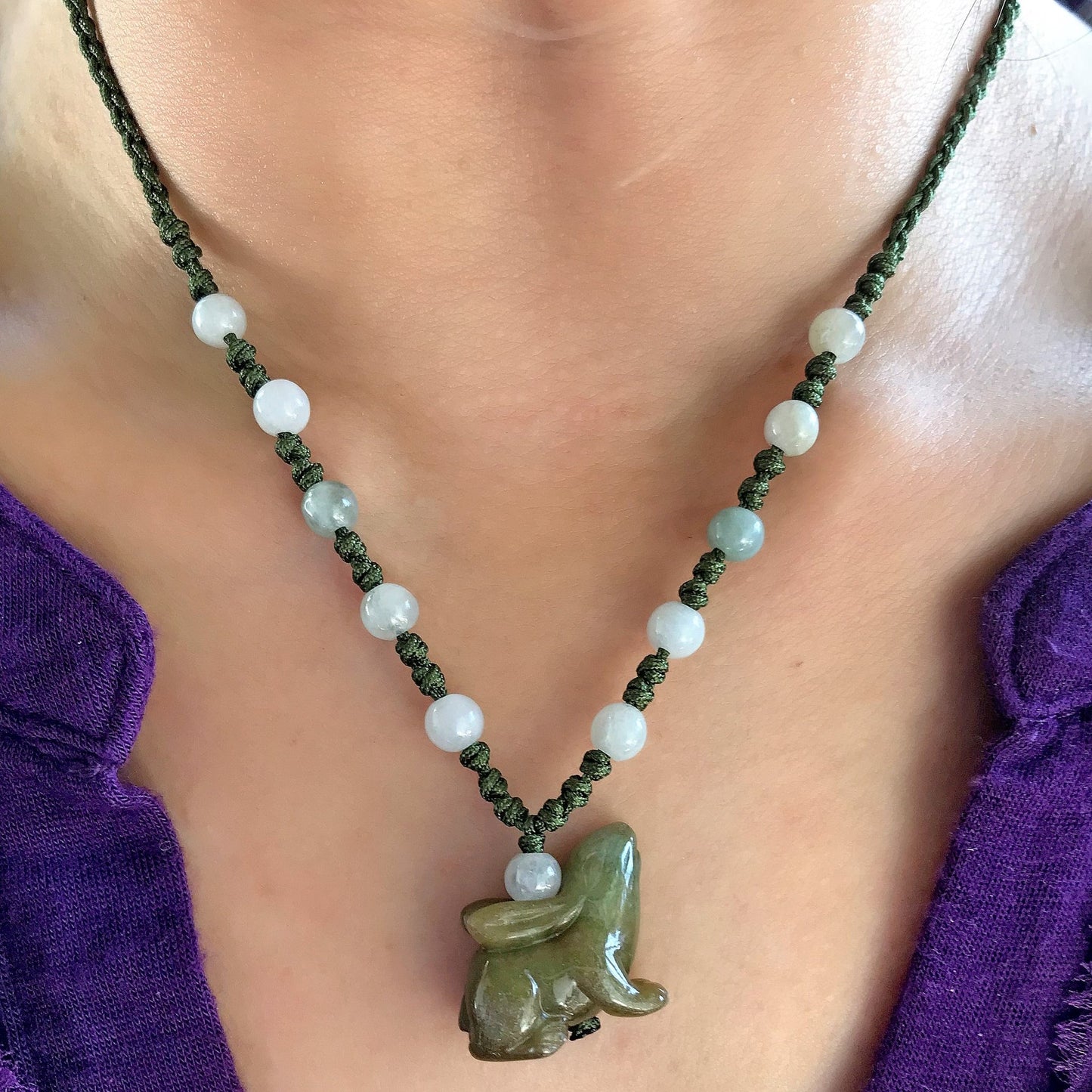Embrace the Grace and Tranquility of the Rabbit Chinese Zodiac Jade NecklaceNecklacesSerenity Jade