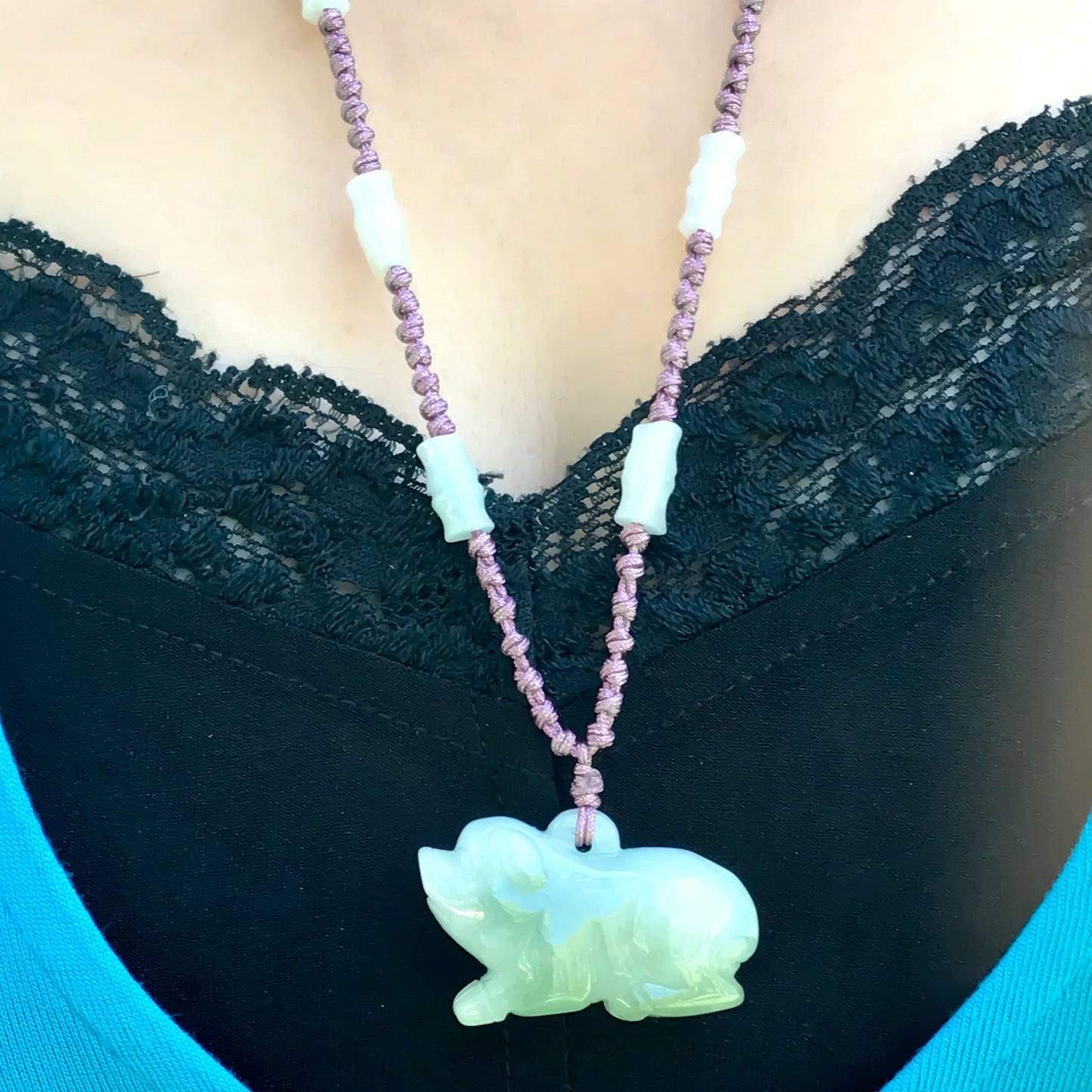 Embrace the Spirit of Courage and New Beginnings with Our Year of the Boar Bamboo Jade NecklaceNecklacesSerenity Jade