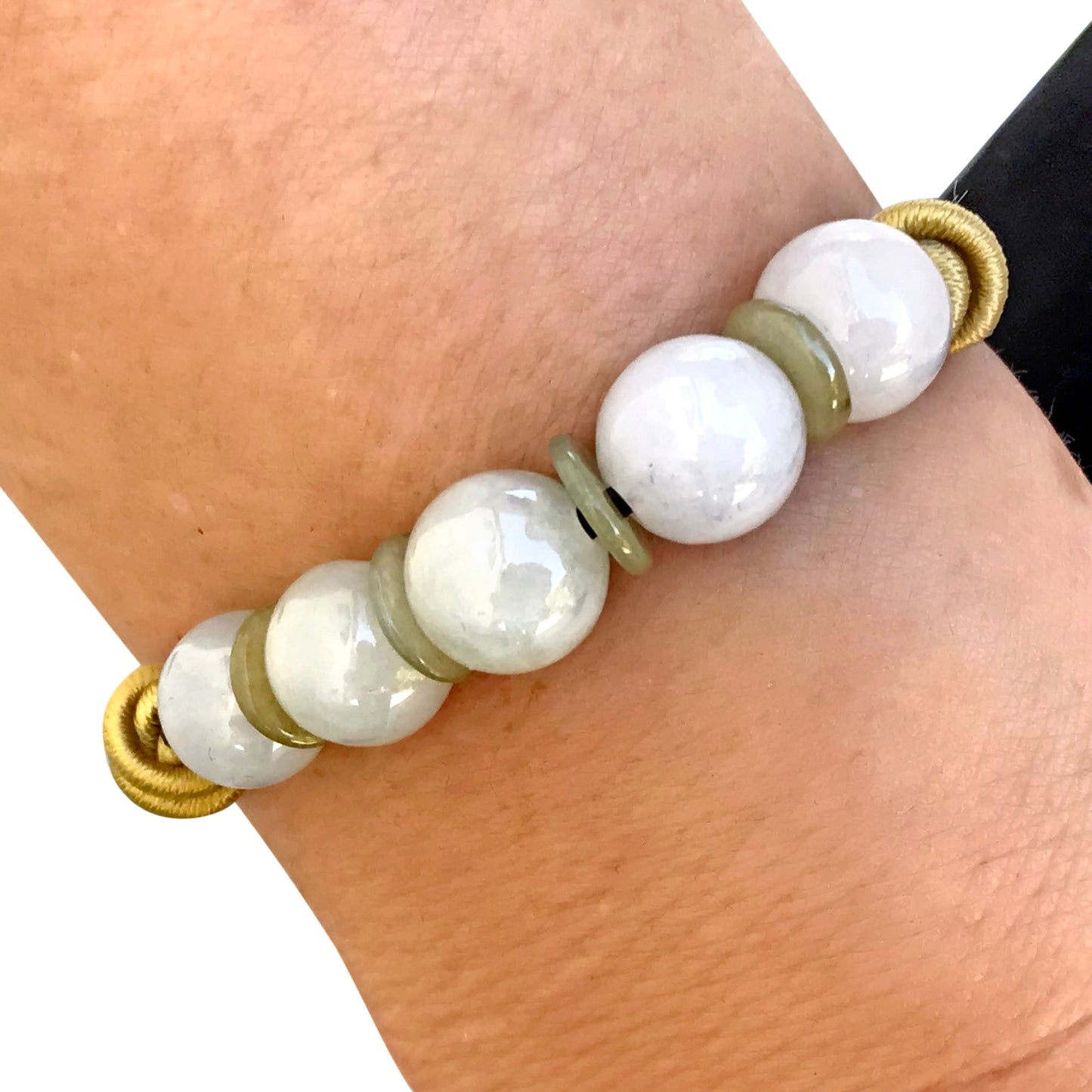 Enjoy the Rich Earthy Color Combination of Beads and PI Jade BraceletBraceletsSerenity Jade