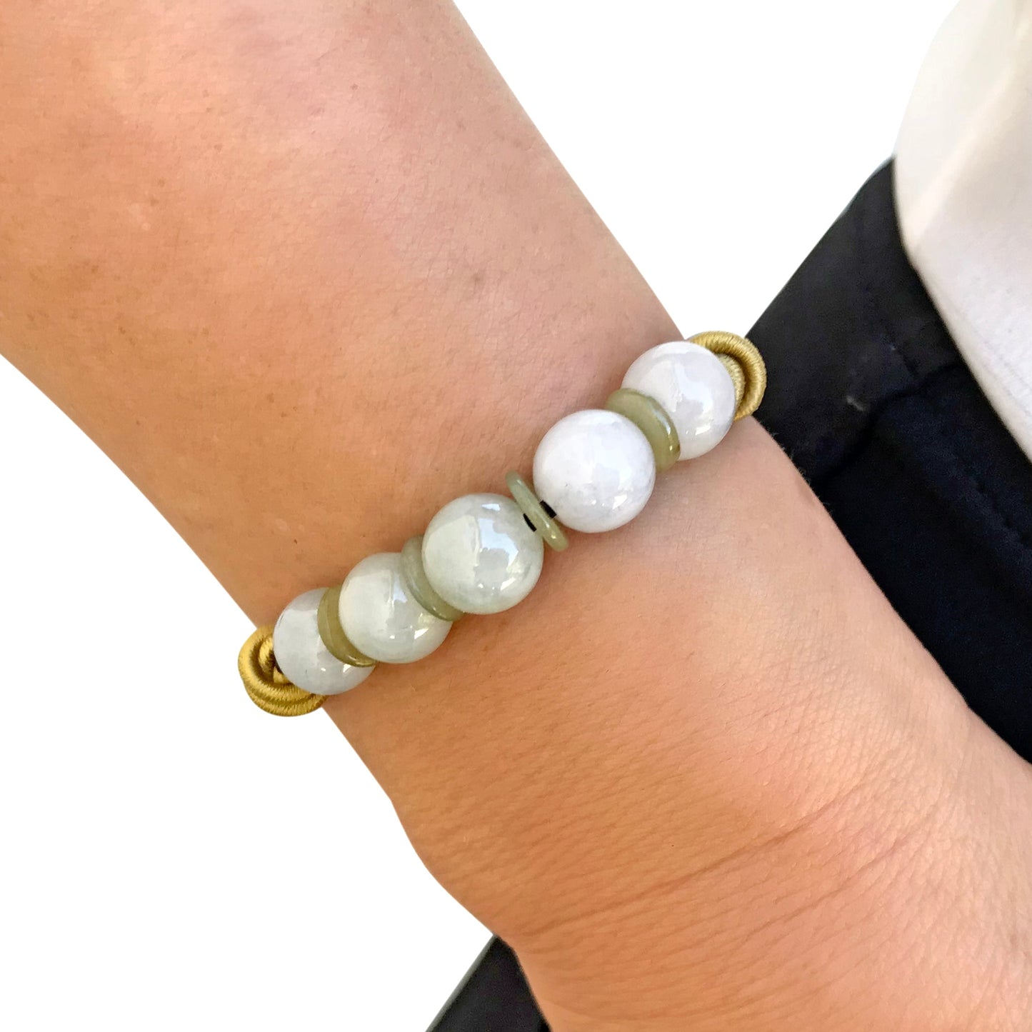Enjoy the Rich Earthy Color Combination of Beads and PI Jade BraceletBraceletsSerenity Jade