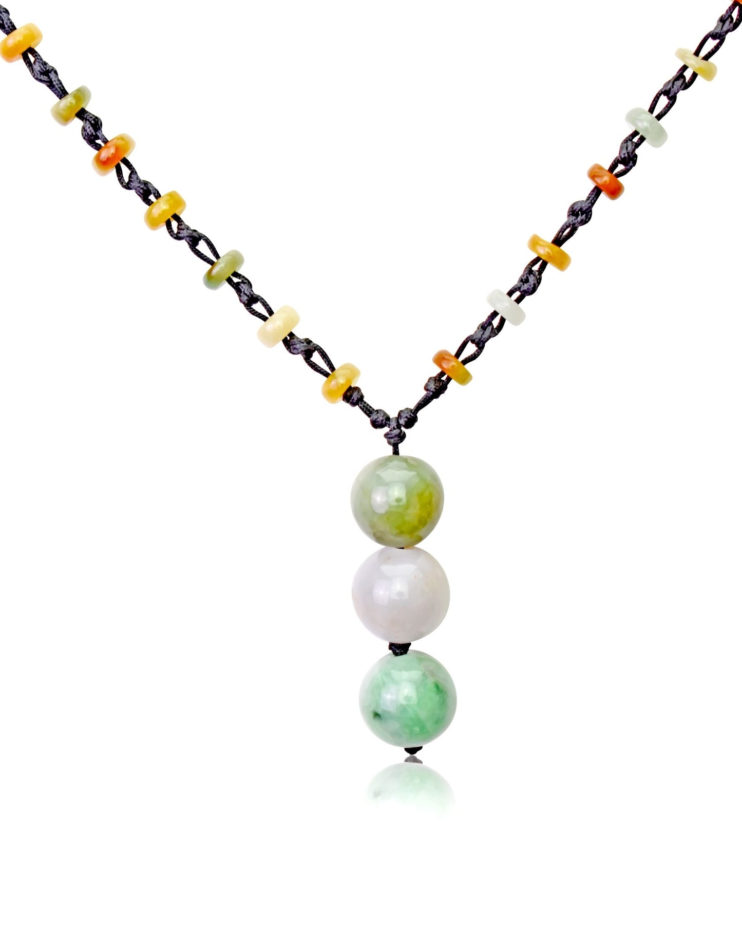 Multi color jade necklace for women a radiant Mother's Day or holiday gift symbolizing luck and love