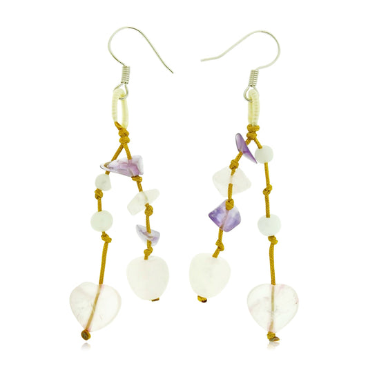 Express Your Love with Radiant Elegance – Shop Rose Quartz Heart Gemstone EarringsEarringsSerenity Jade