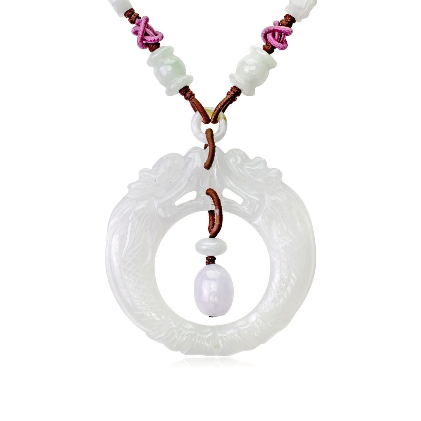 Extraordinary Double Dragon Jade Necklace Hand carvingNecklacesSerenity Jade
