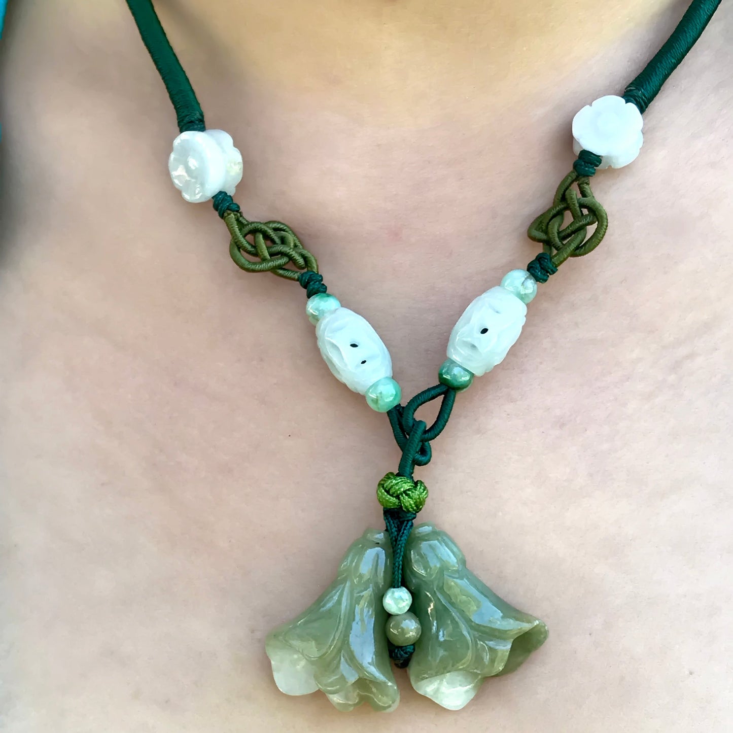 Feel Beautiful with Double Bellflower Necklace PendantNecklacesSerenity Jade