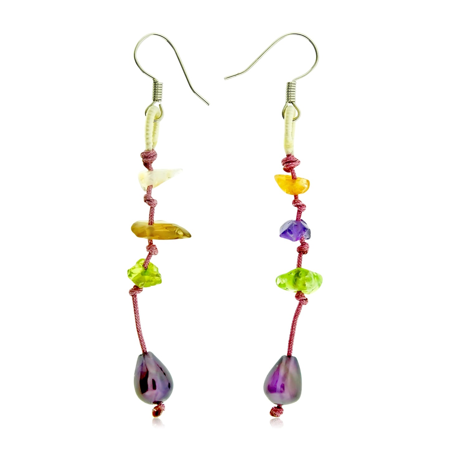 Feel Like a Princess with Amethyst Diamond Drop Gemstones EarringsEarringsSerenity Jade