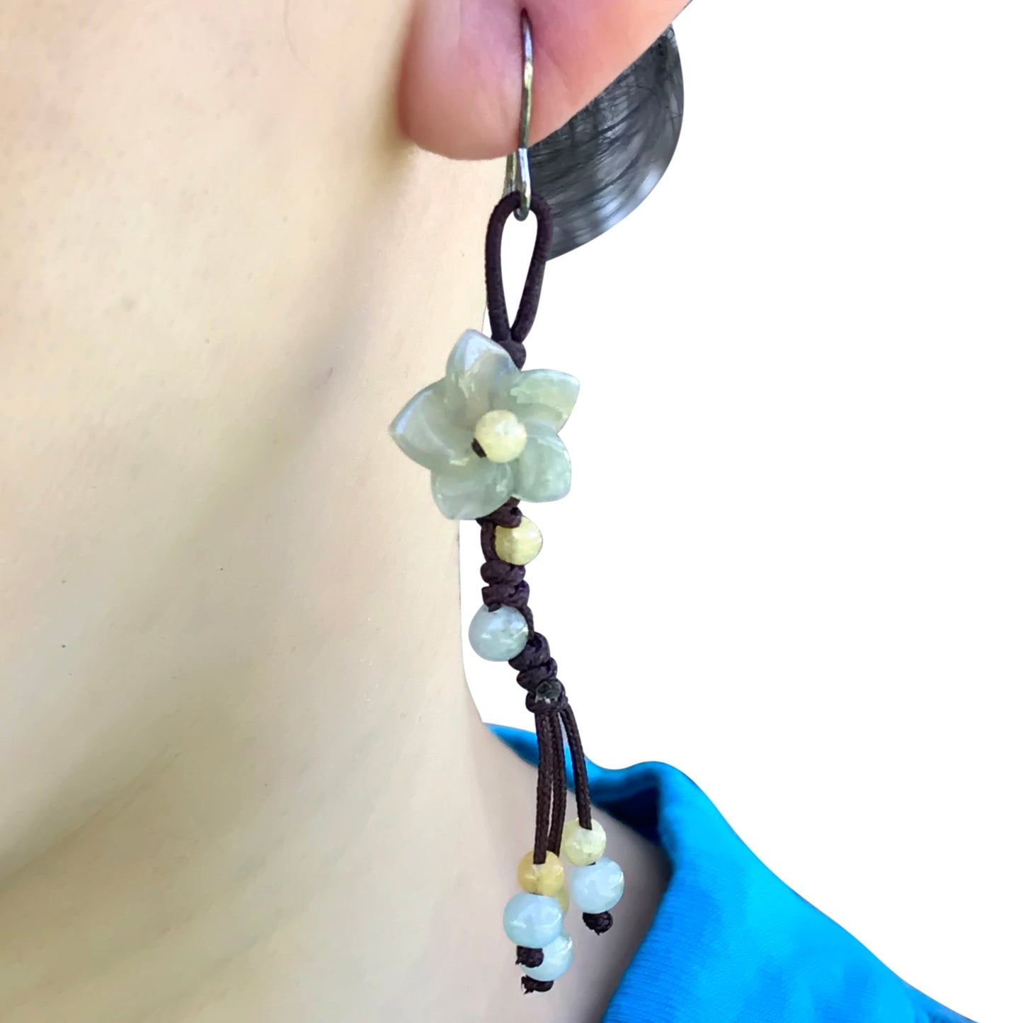 Feel like a Princess with Breath of Heaven Flower Jade Earrings jade jewelry jadesEarringsSerenity Jade