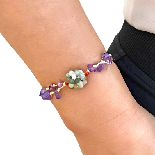 Women Amethyst And Jade A Natural Gemstone Bracelets for Her Amethyst Bead Bracelet to Radiate Love and Joy