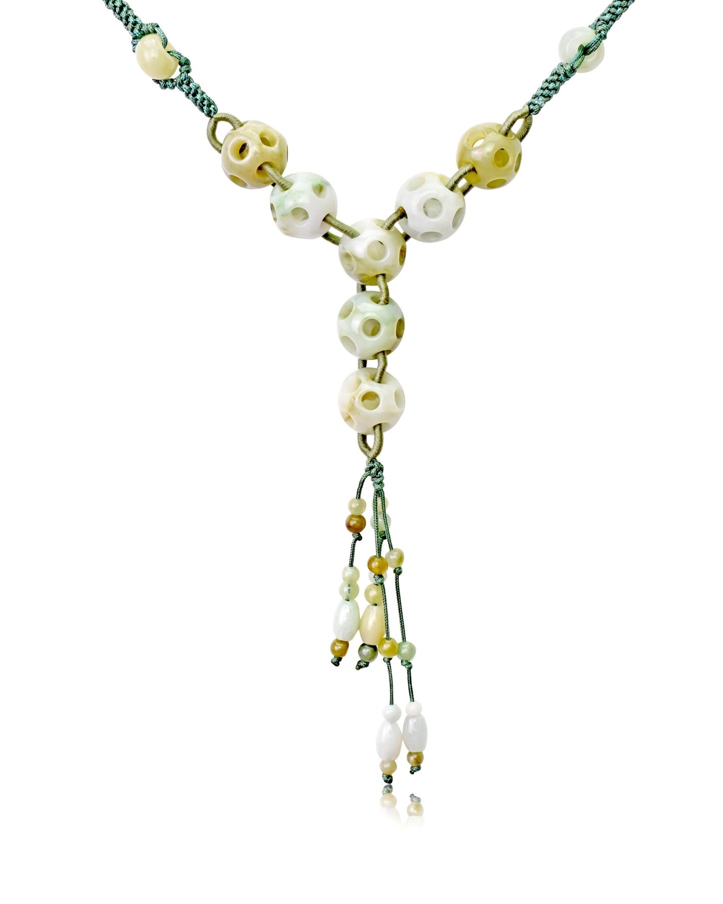Get an Eye - Catching Look with Perforated Spheres Jade NecklaceNecklacesSerenity Jade