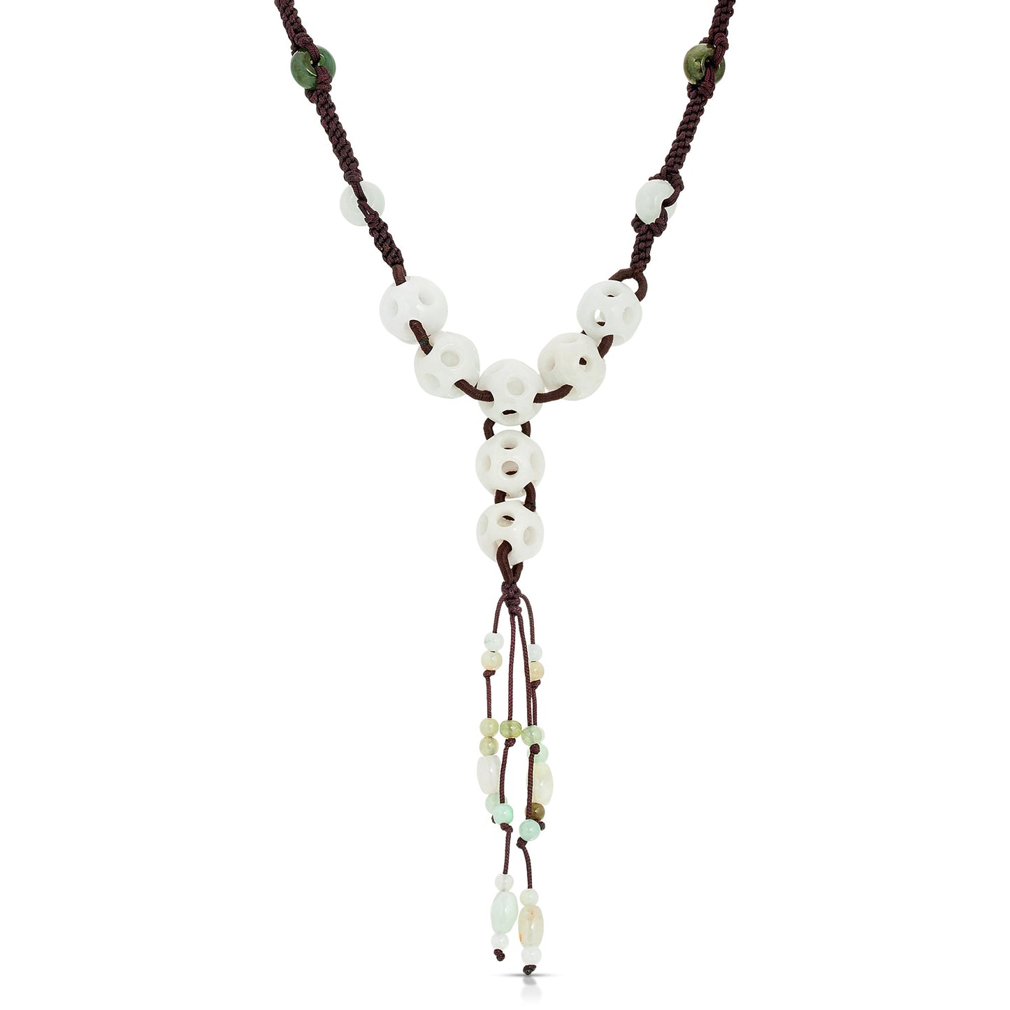 Get an Eye - Catching Look with Perforated Spheres Jade NecklaceNecklacesSerenity Jade