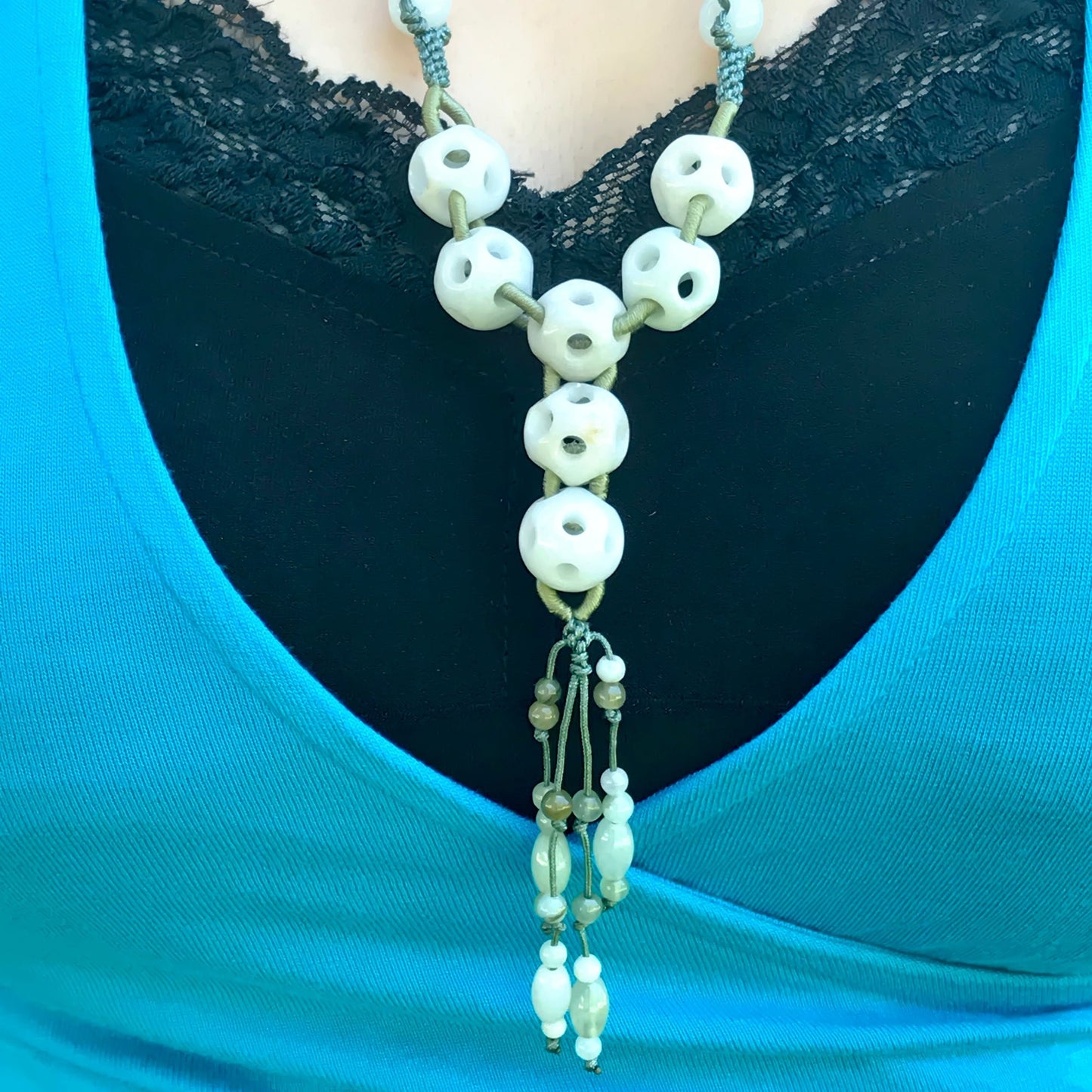 Get an Eye - Catching Look with Perforated Spheres Jade NecklaceNecklacesSerenity Jade