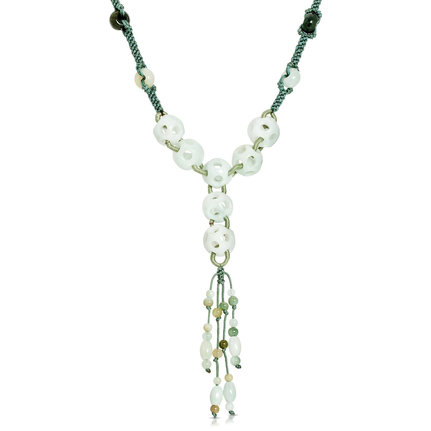 Get an Eye - Catching Look with Perforated Spheres Jade NecklaceNecklacesSerenity Jade