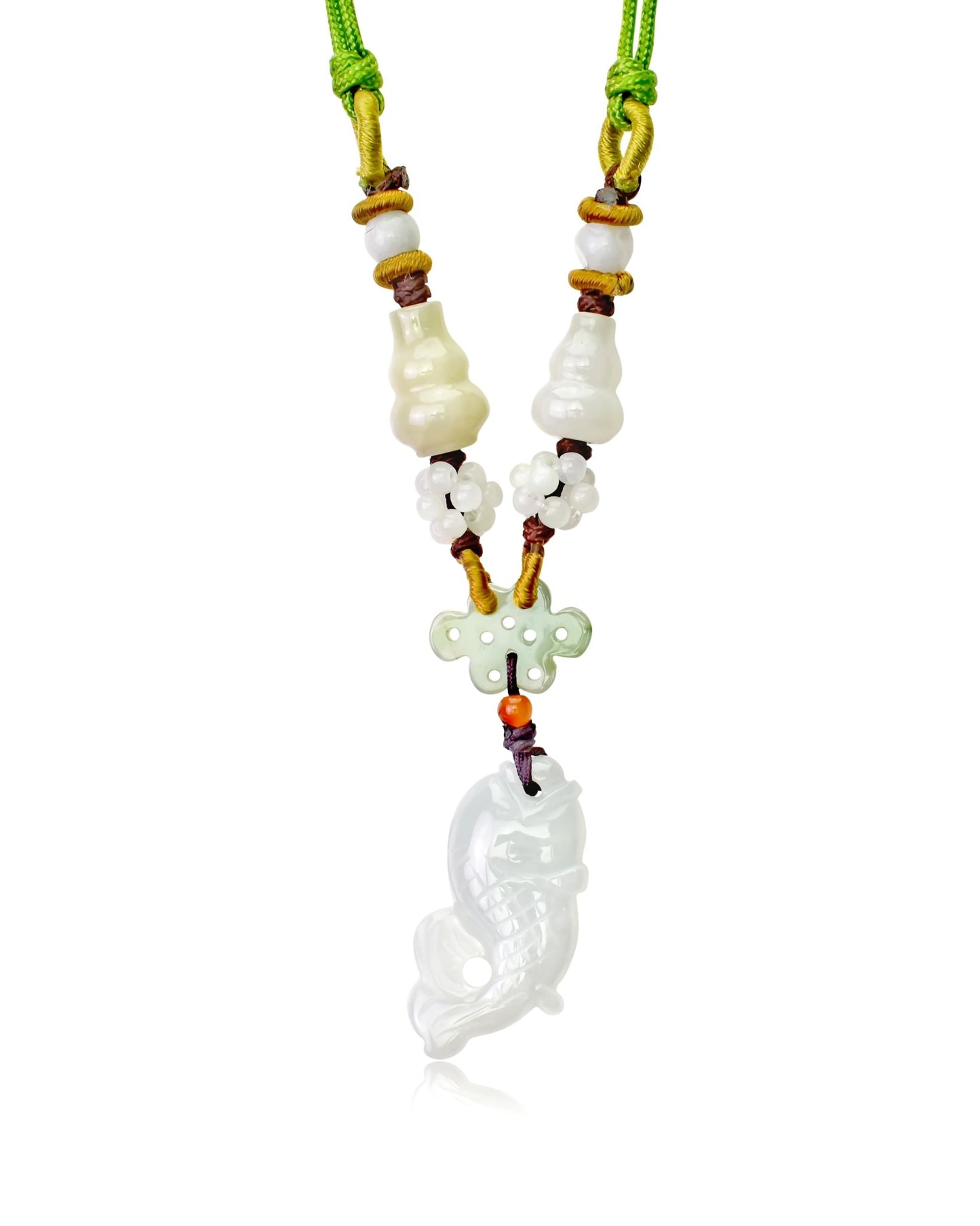 Gold Fish Handmade Jade Necklace Pendant for Attracting Wealth and AbundanceNecklacesSerenity Jade