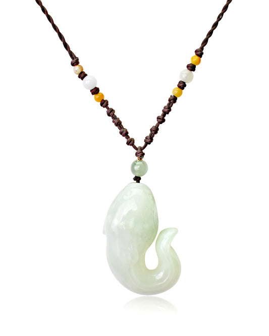 Men Electric Eel Mens Jade Pendant Eel for Adaptability and Life Flow Heartfelt Father’s Day Gift