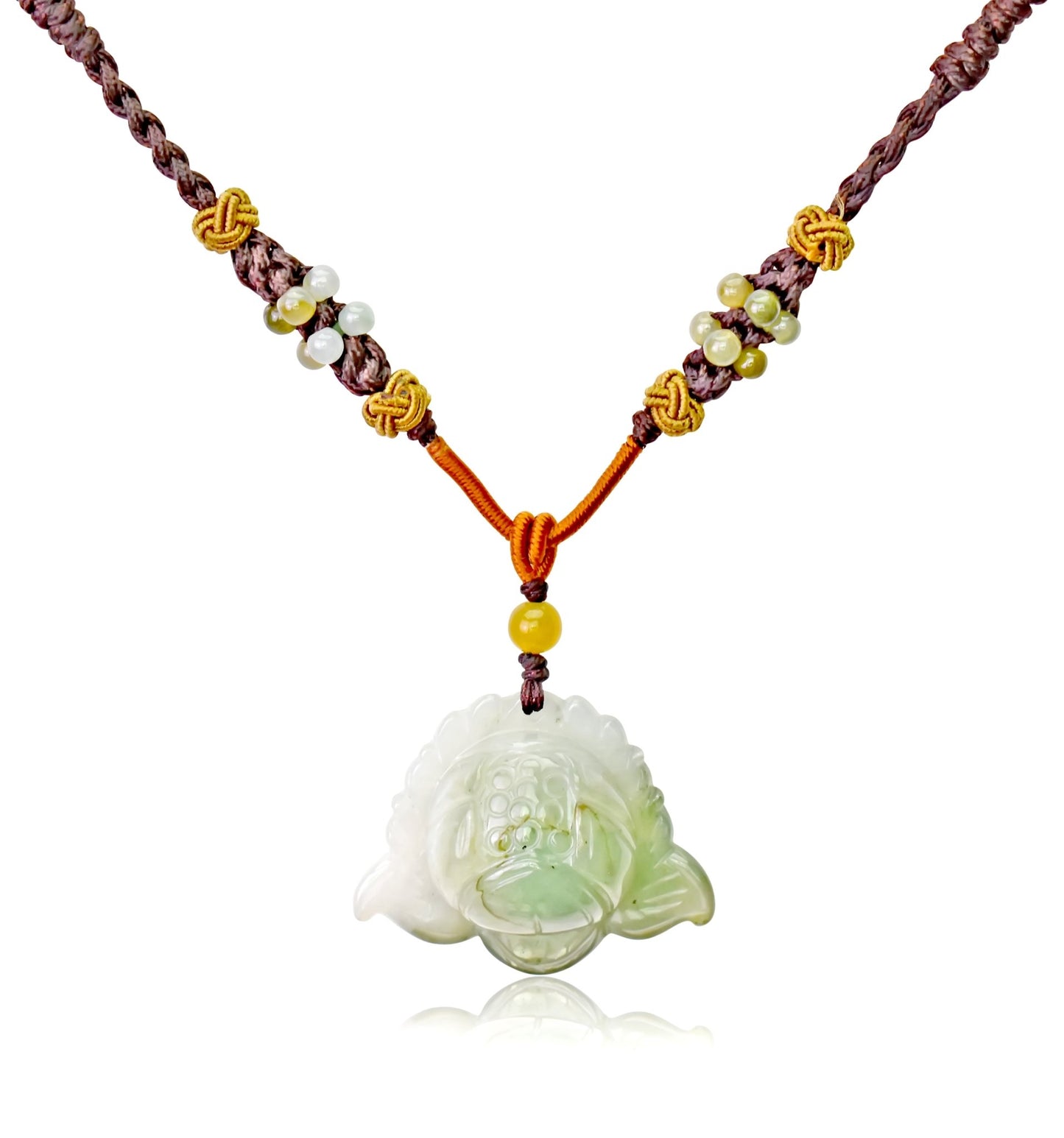 Necklace Lotus Flower Gift for Friend Handmade Jewelry Jade Pendant Lotus Birthstone Necklace for Birthday Gift Lotus Flower Pendant Necklace For Spiritual PracticeNecklacesSerenity Jade