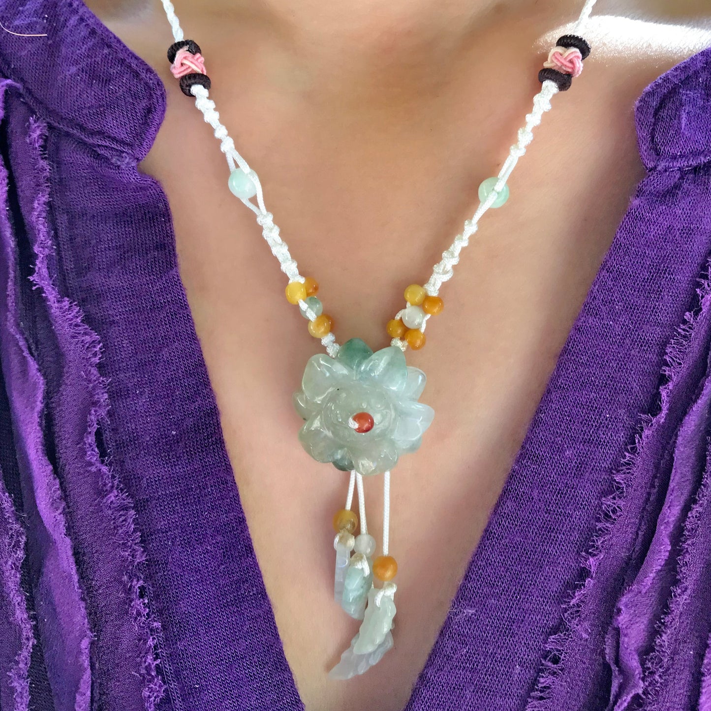 Radiate Joy and Elegance with the Sunflower Jade Pendant NecklaceNecklacesSerenity Jade